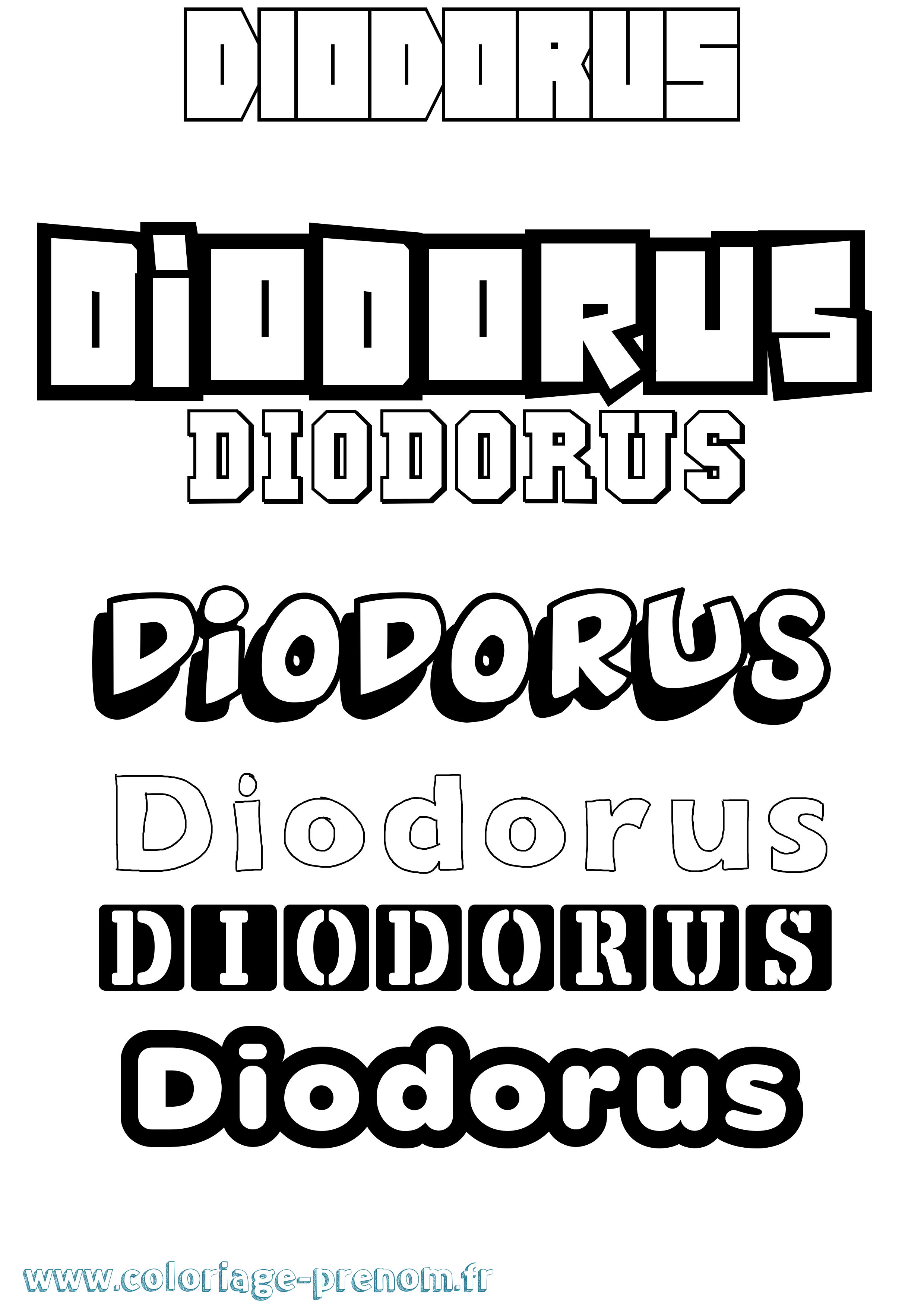 Coloriage prénom Diodorus Simple