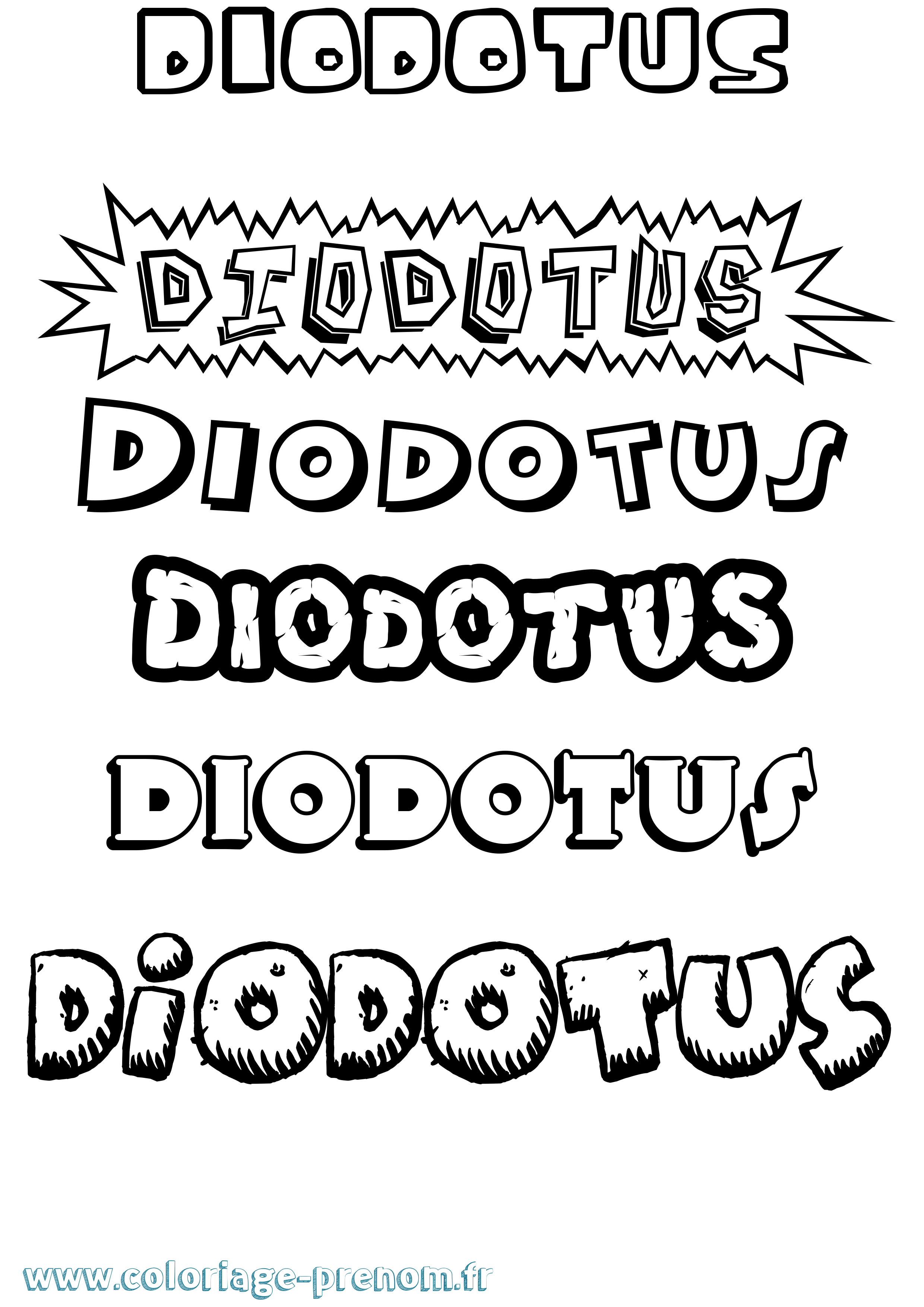 Coloriage Diodotus Dessin Animé Coloriage prénom Diodotus Dessin Animé
