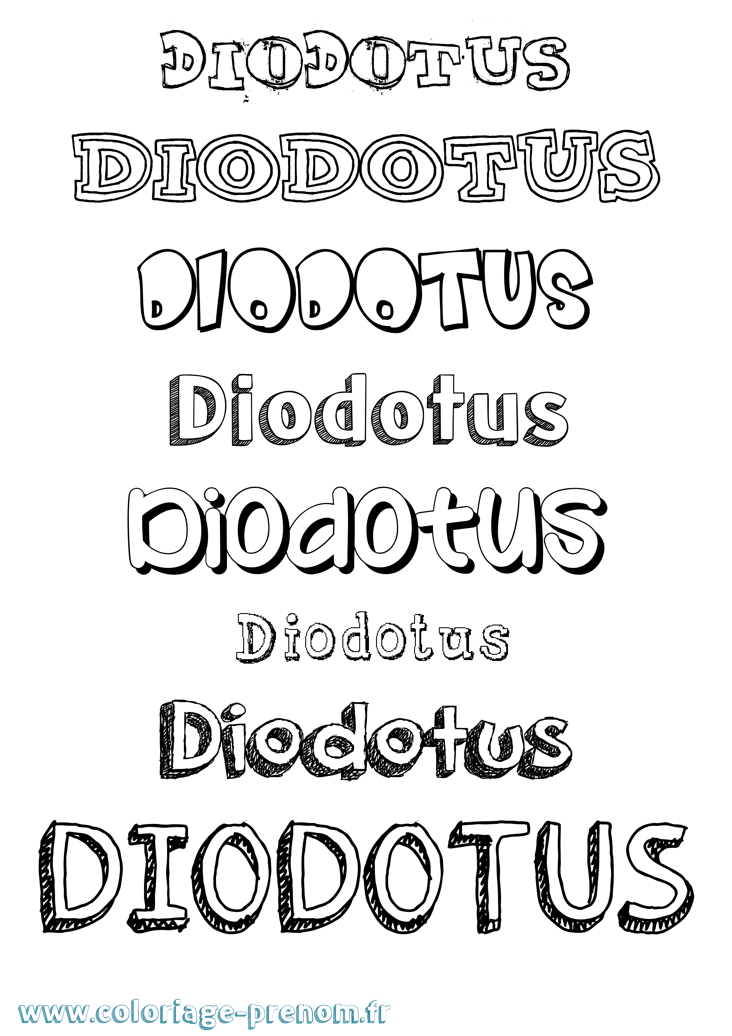 Coloriage Diodotus Dessiné Coloriage prénom Diodotus Dessiné