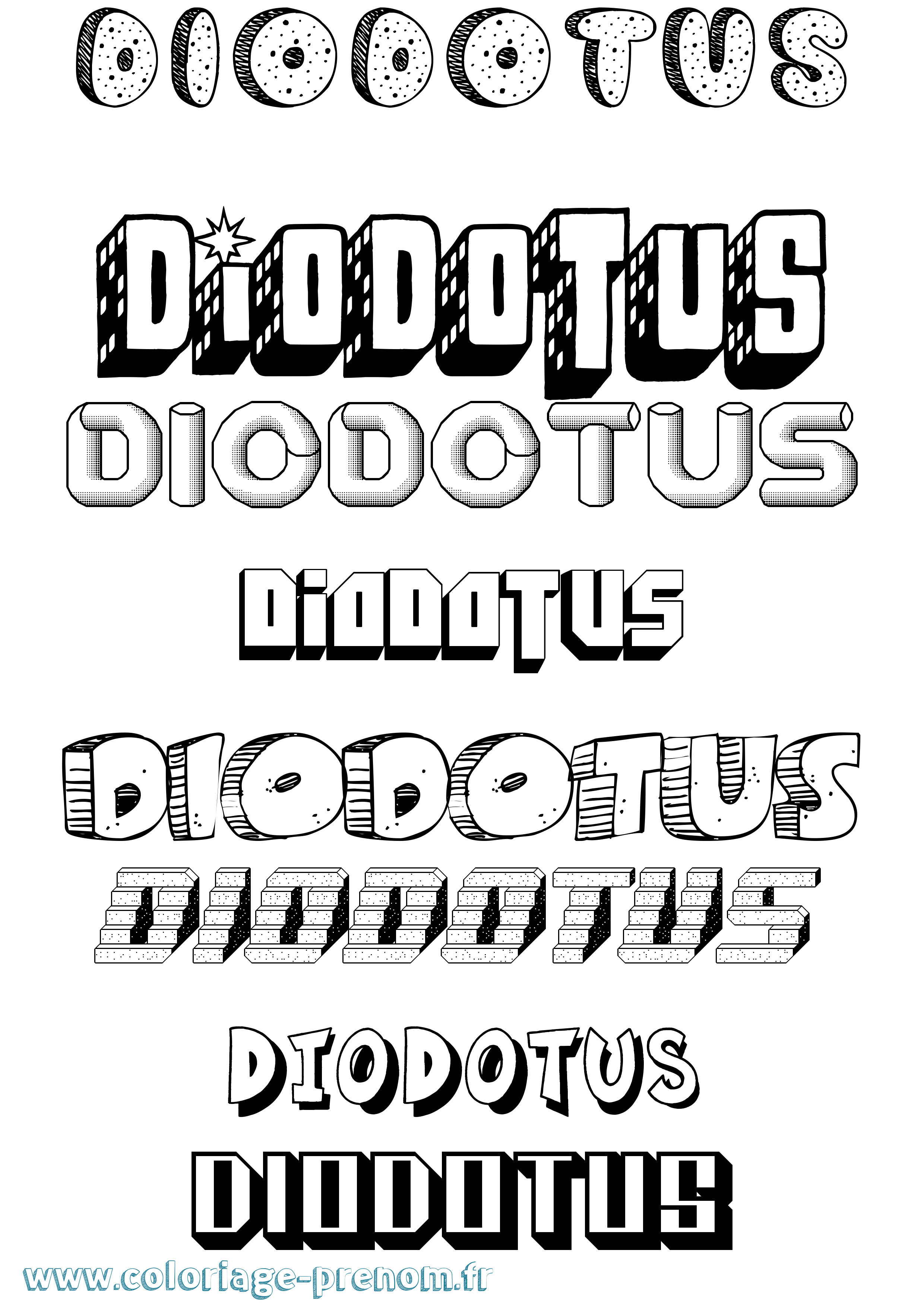 Coloriage Diodotus Effet 3D Coloriage prénom Diodotus Effet 3D