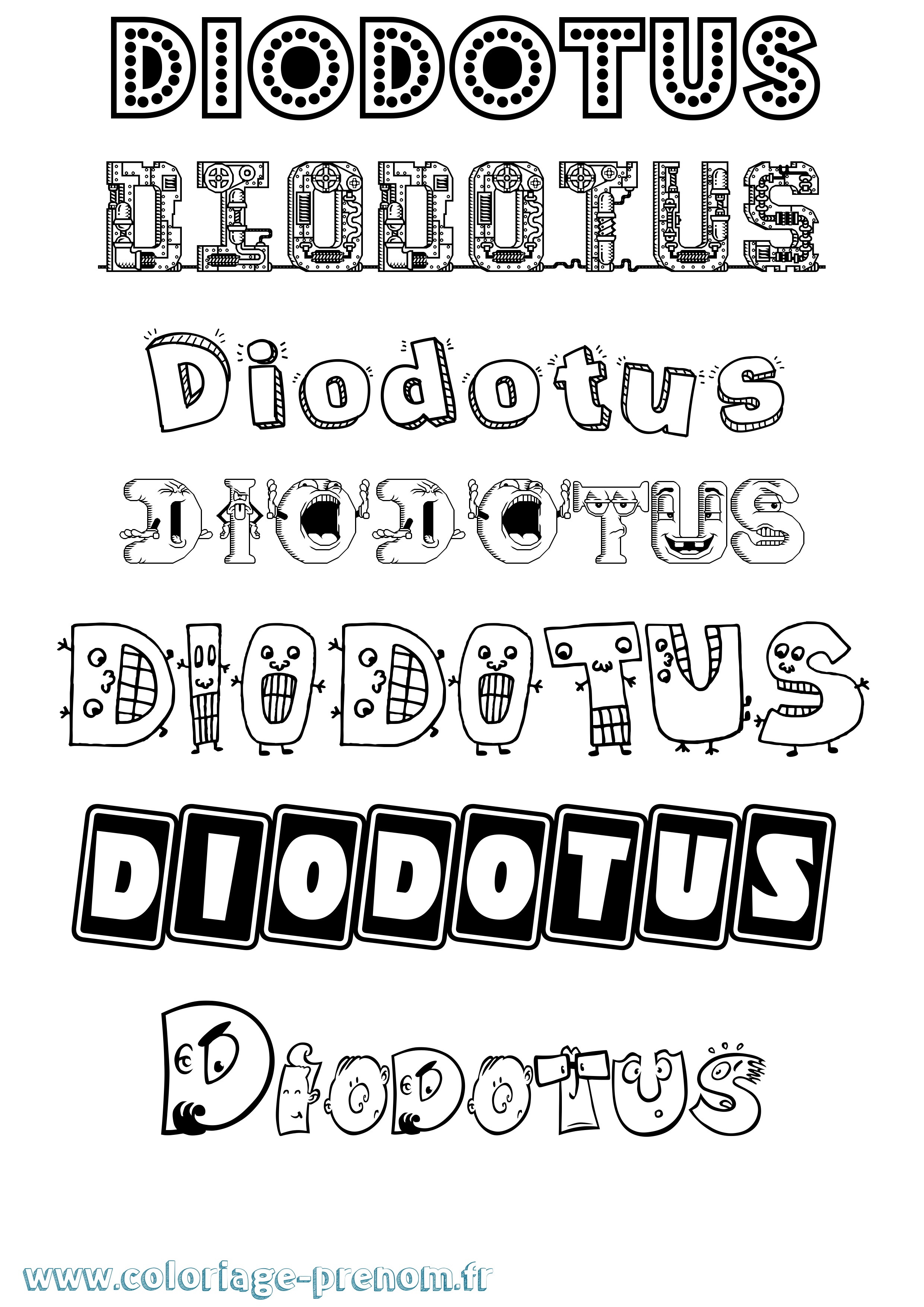 Coloriage Diodotus Fun Coloriage prénom Diodotus Fun