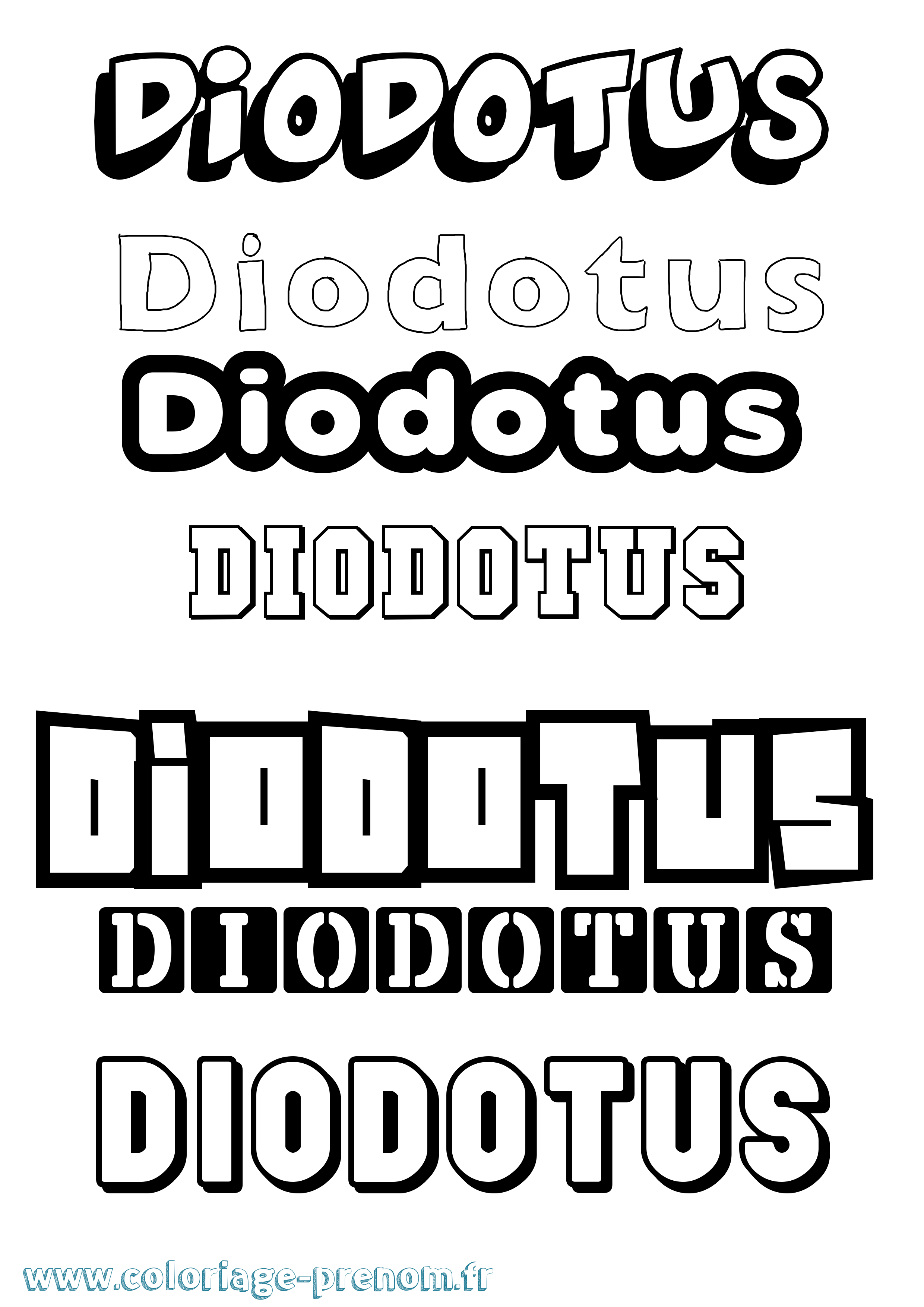 Coloriage Diodotus Simple Coloriage prénom Diodotus Simple
