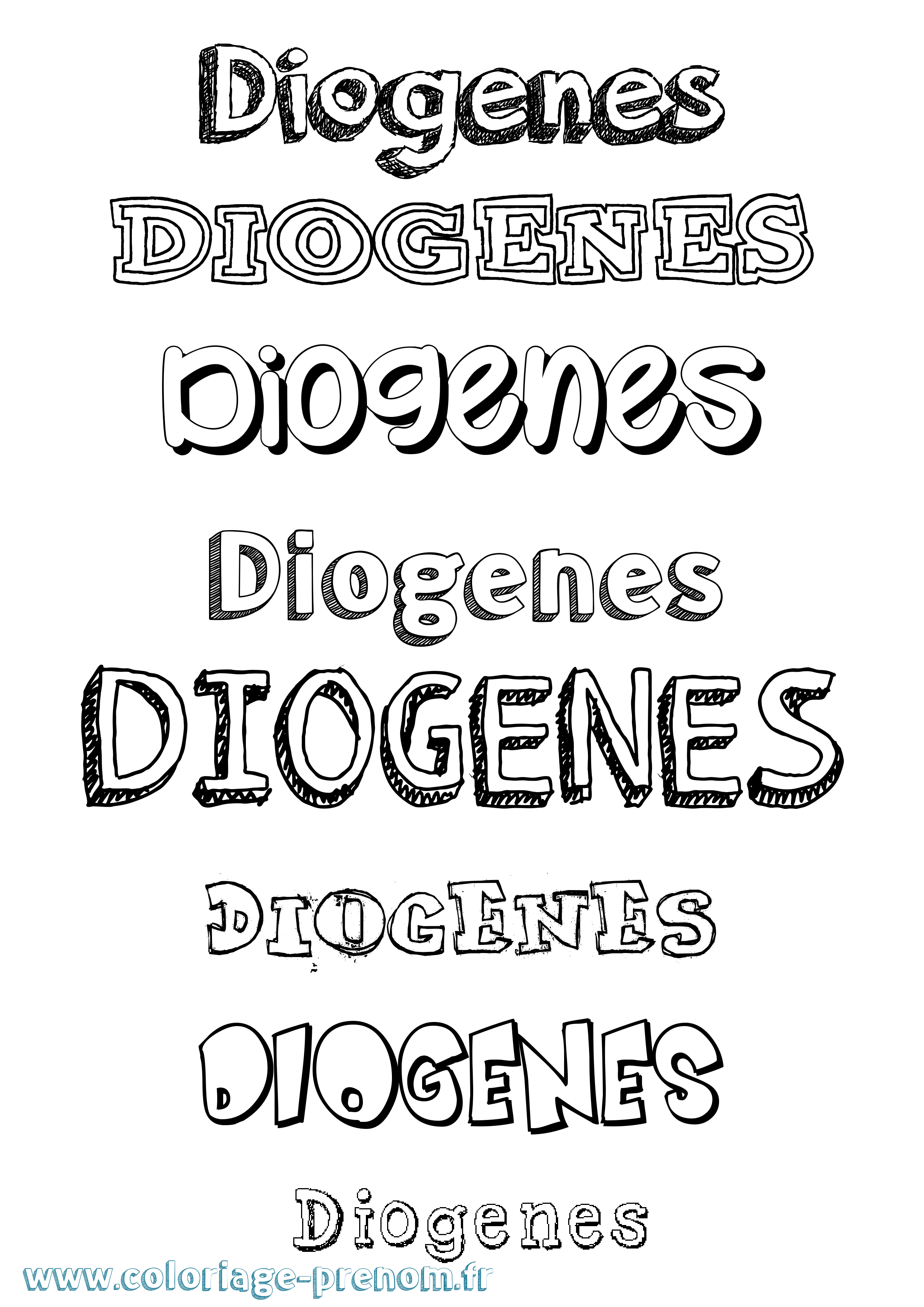 Coloriage prénom Diogenes Dessiné