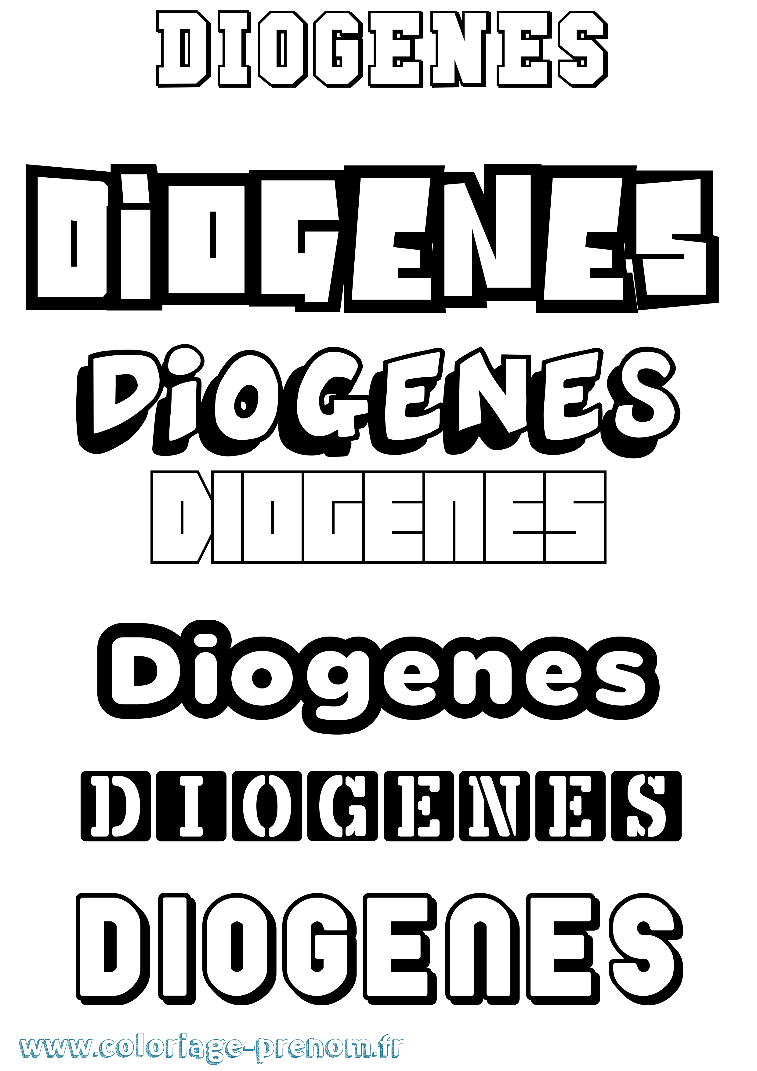 Coloriage prénom Diogenes Simple