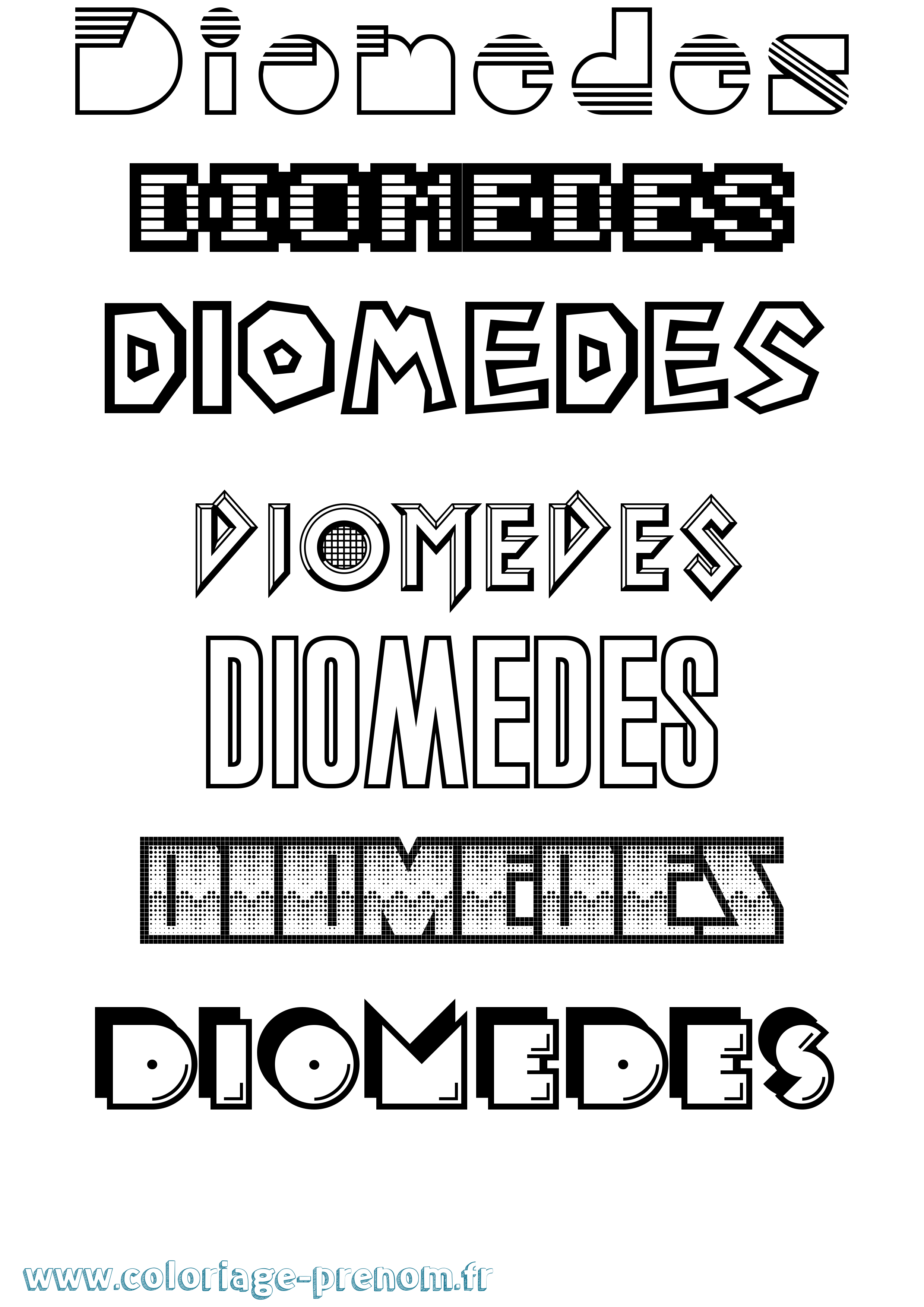 Coloriage prénom Diomedes Jeux Vidéos