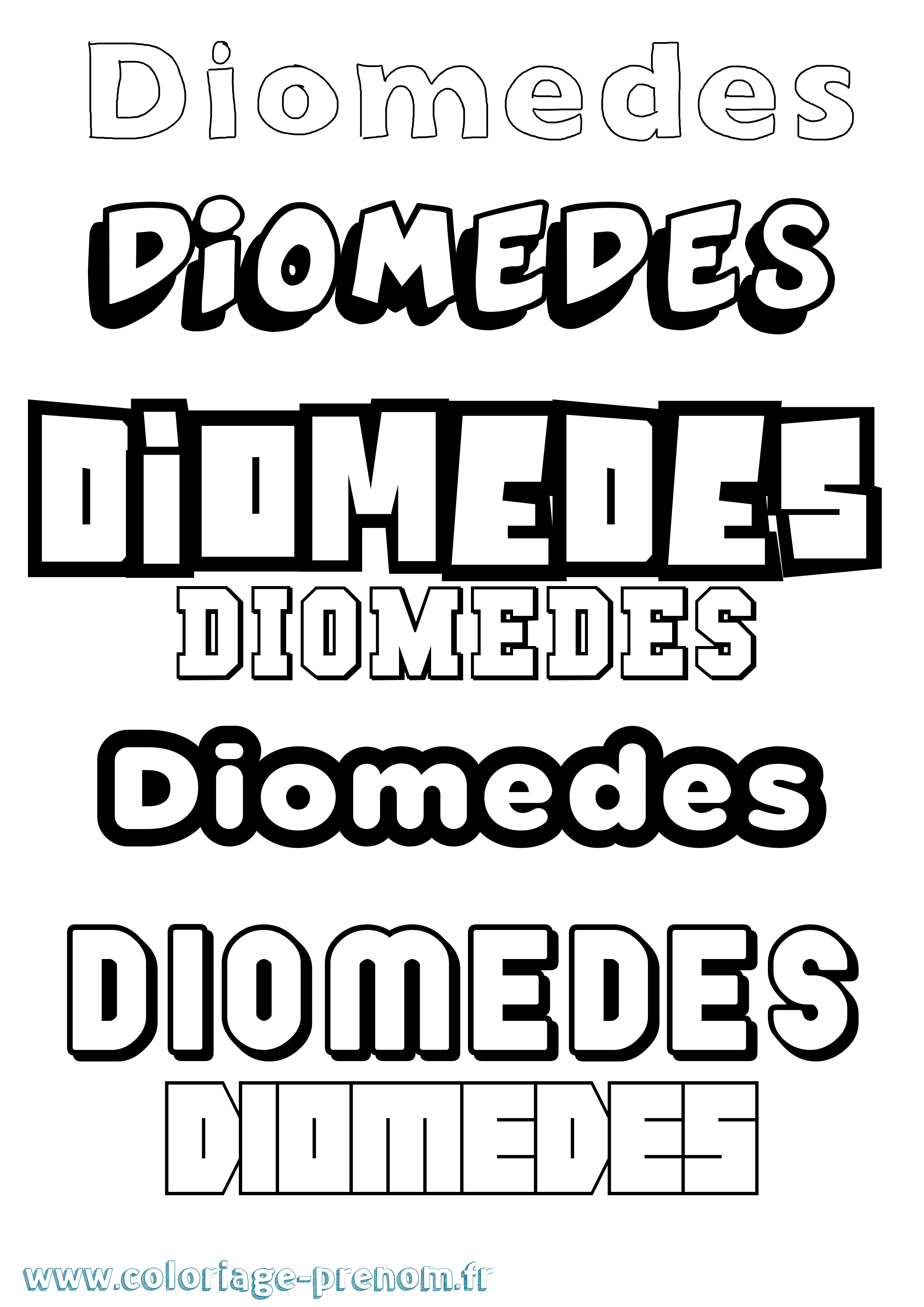 Coloriage prénom Diomedes Simple