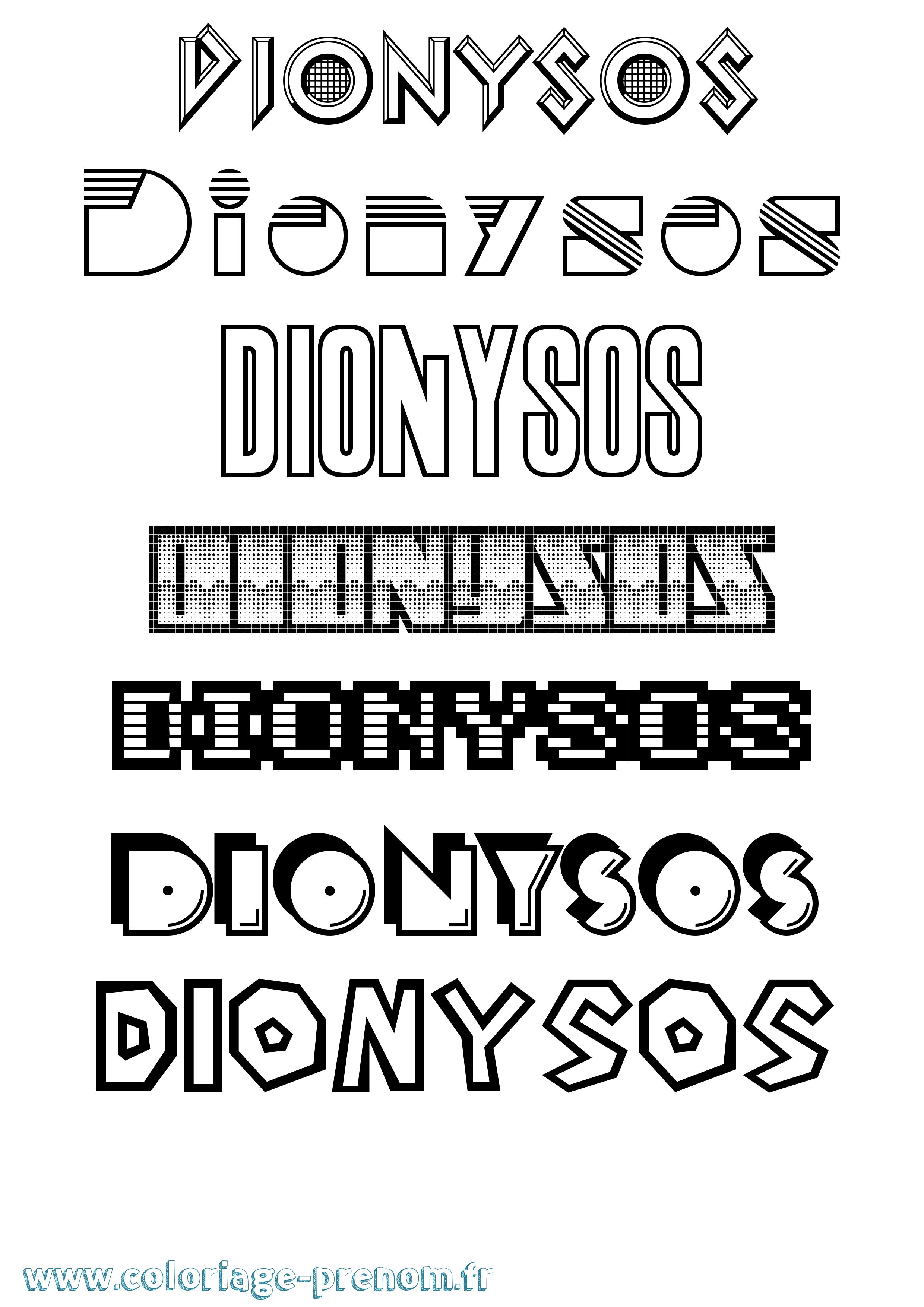 Coloriage prénom Dionysos Jeux Vidéos