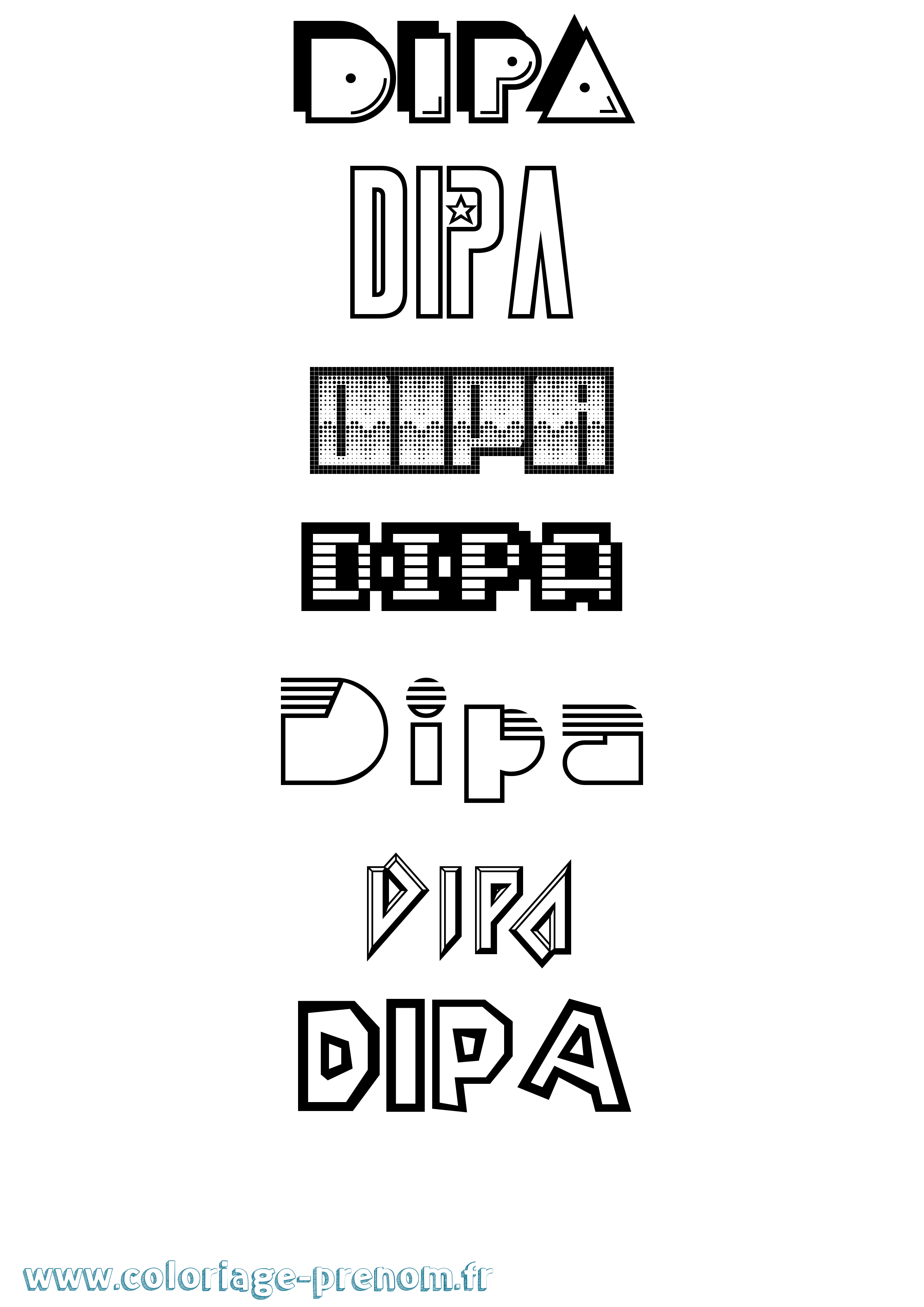 Coloriage Dipa Jeux Vidéos Coloriage prénom Dipa Jeux Vidéos