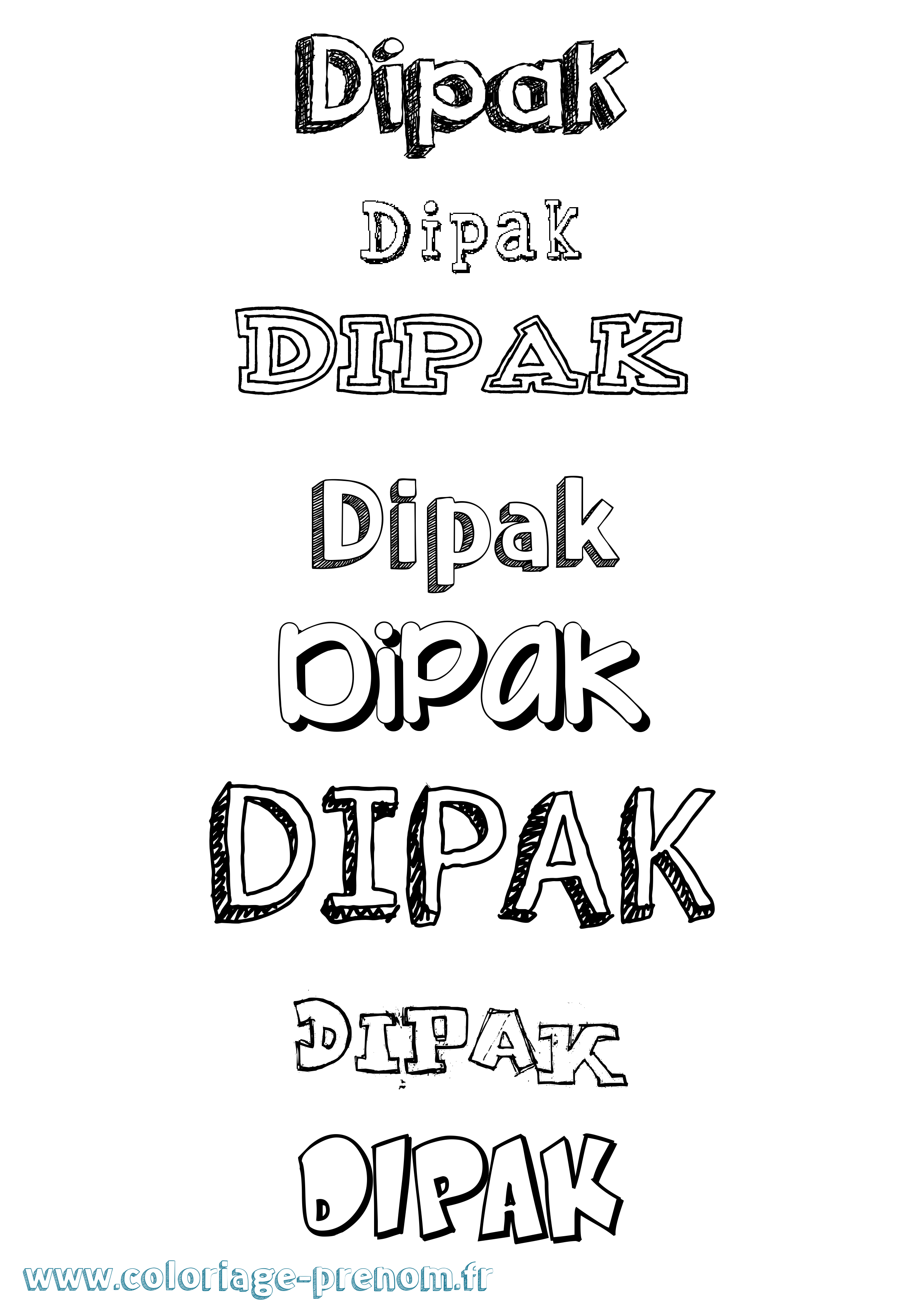 Coloriage Dipak Dessiné Coloriage prénom Dipak Dessiné