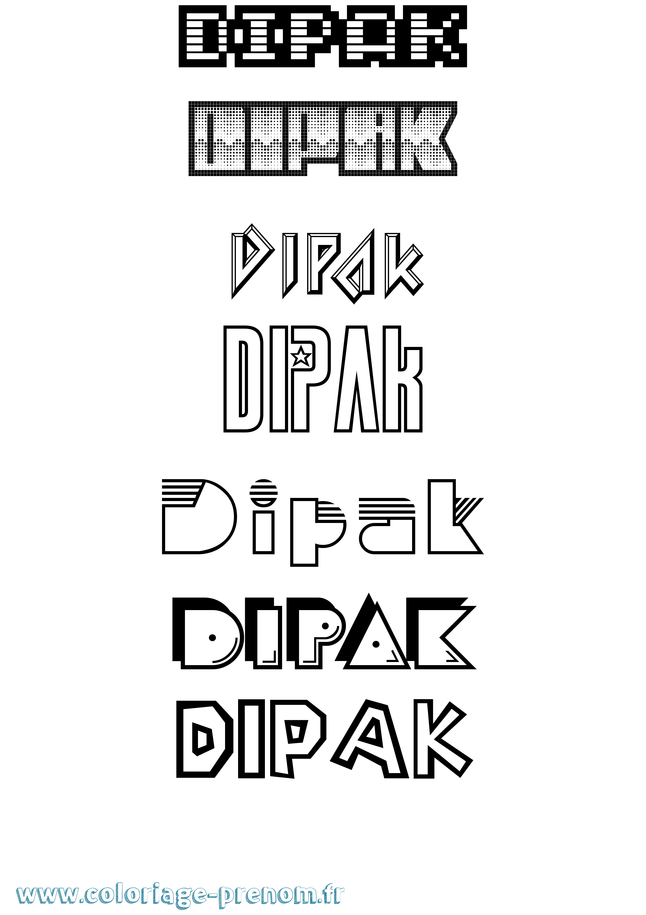 Coloriage Dipak Jeux Vidéos Coloriage prénom Dipak Jeux Vidéos