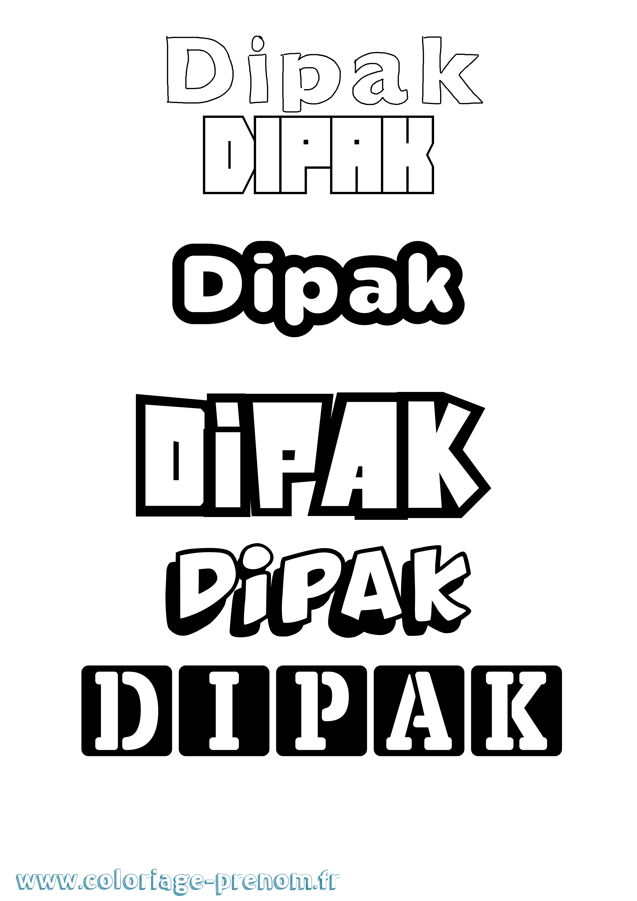 Coloriage prénom Dipak Simple