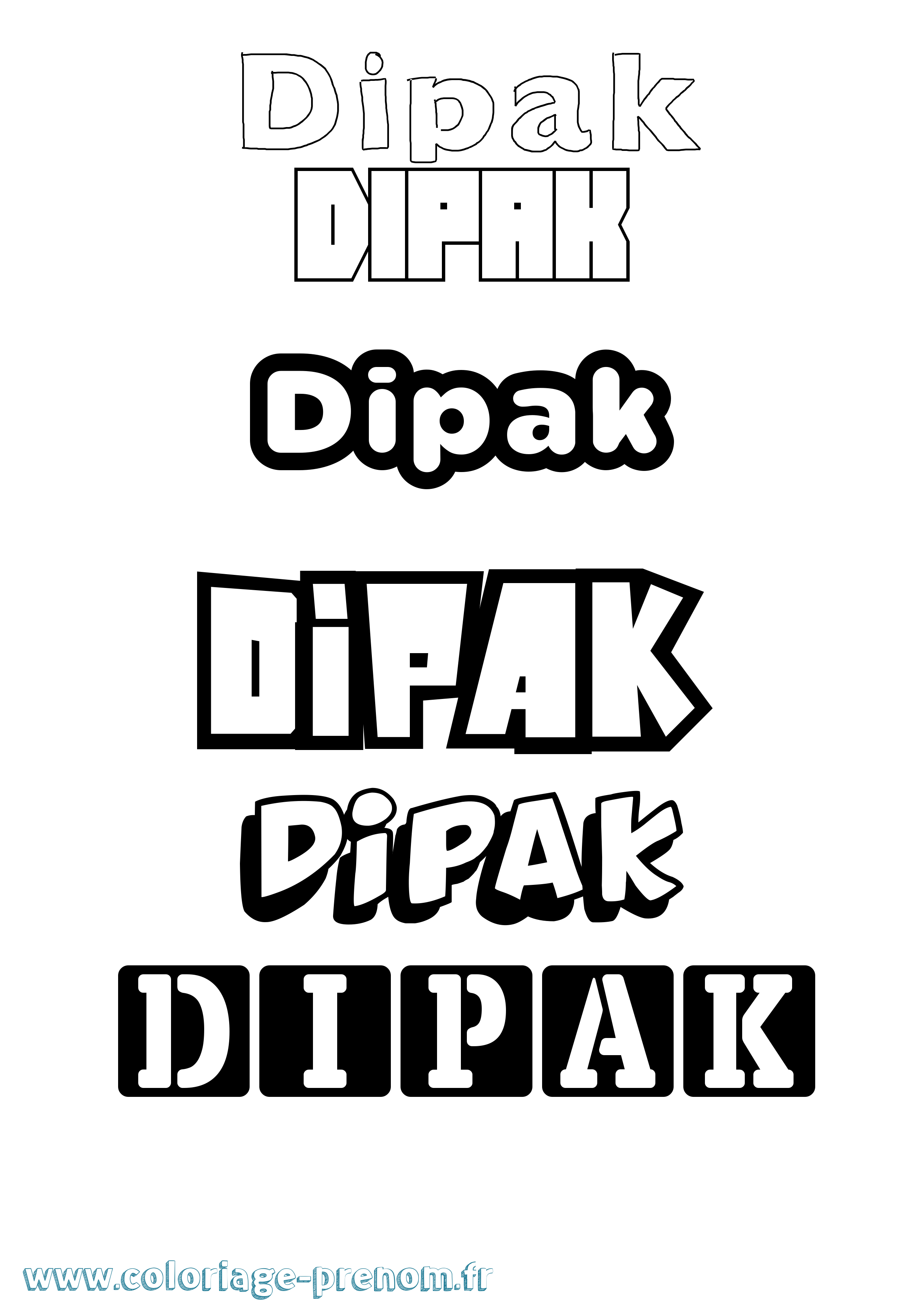 Coloriage Dipak Simple Coloriage prénom Dipak Simple