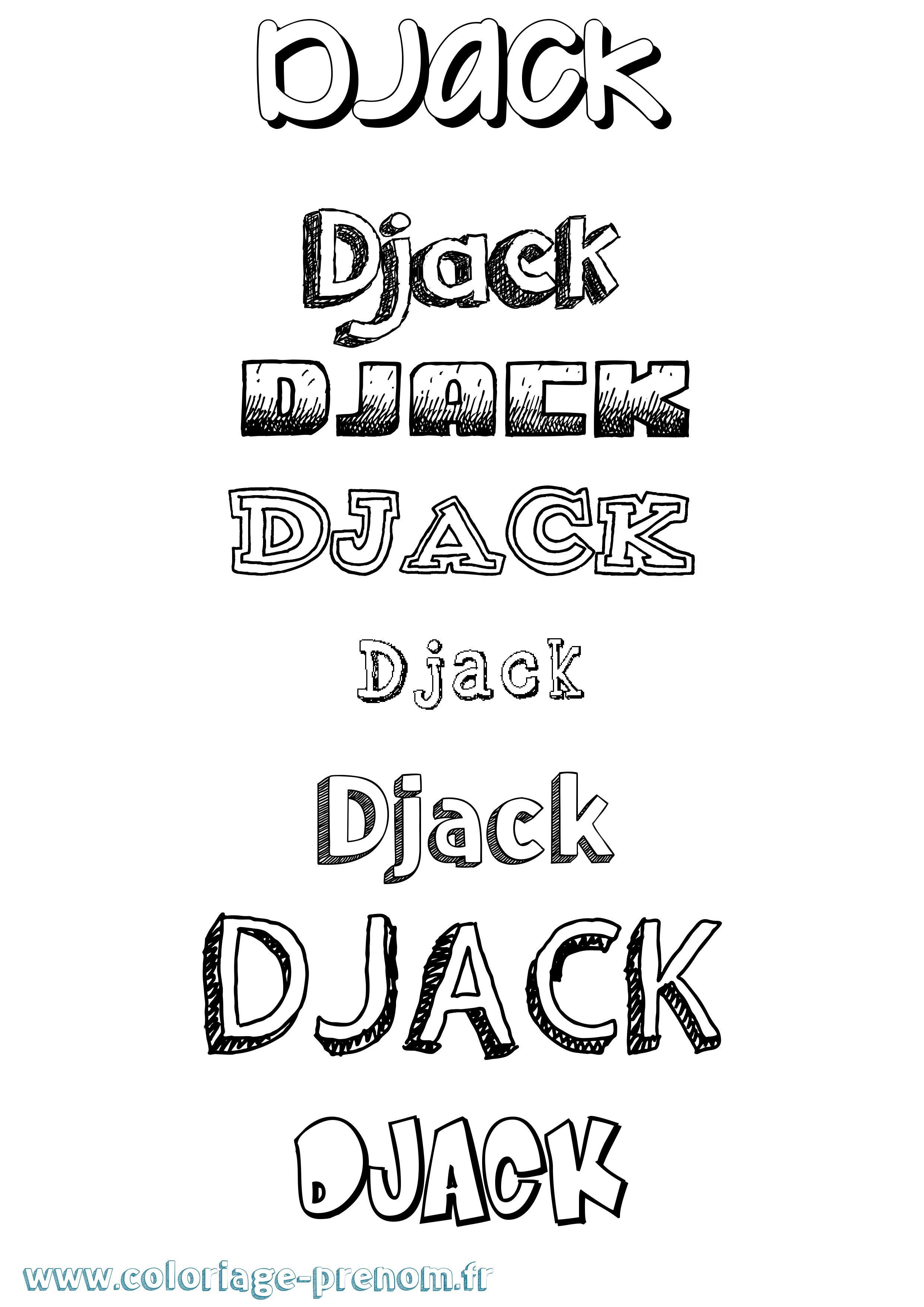 Coloriage prénom Djack Dessiné