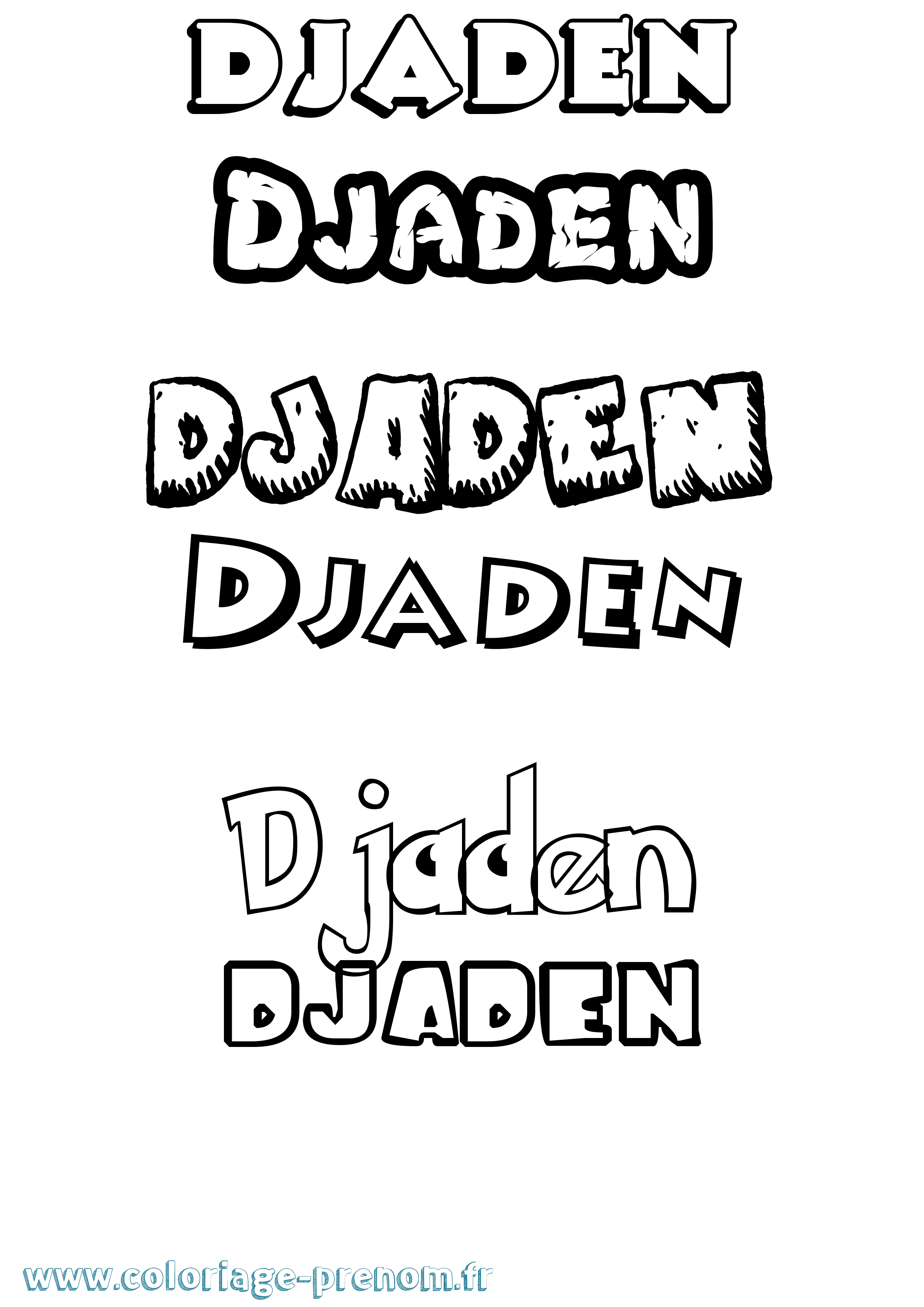Coloriage prénom Djaden Dessin Animé