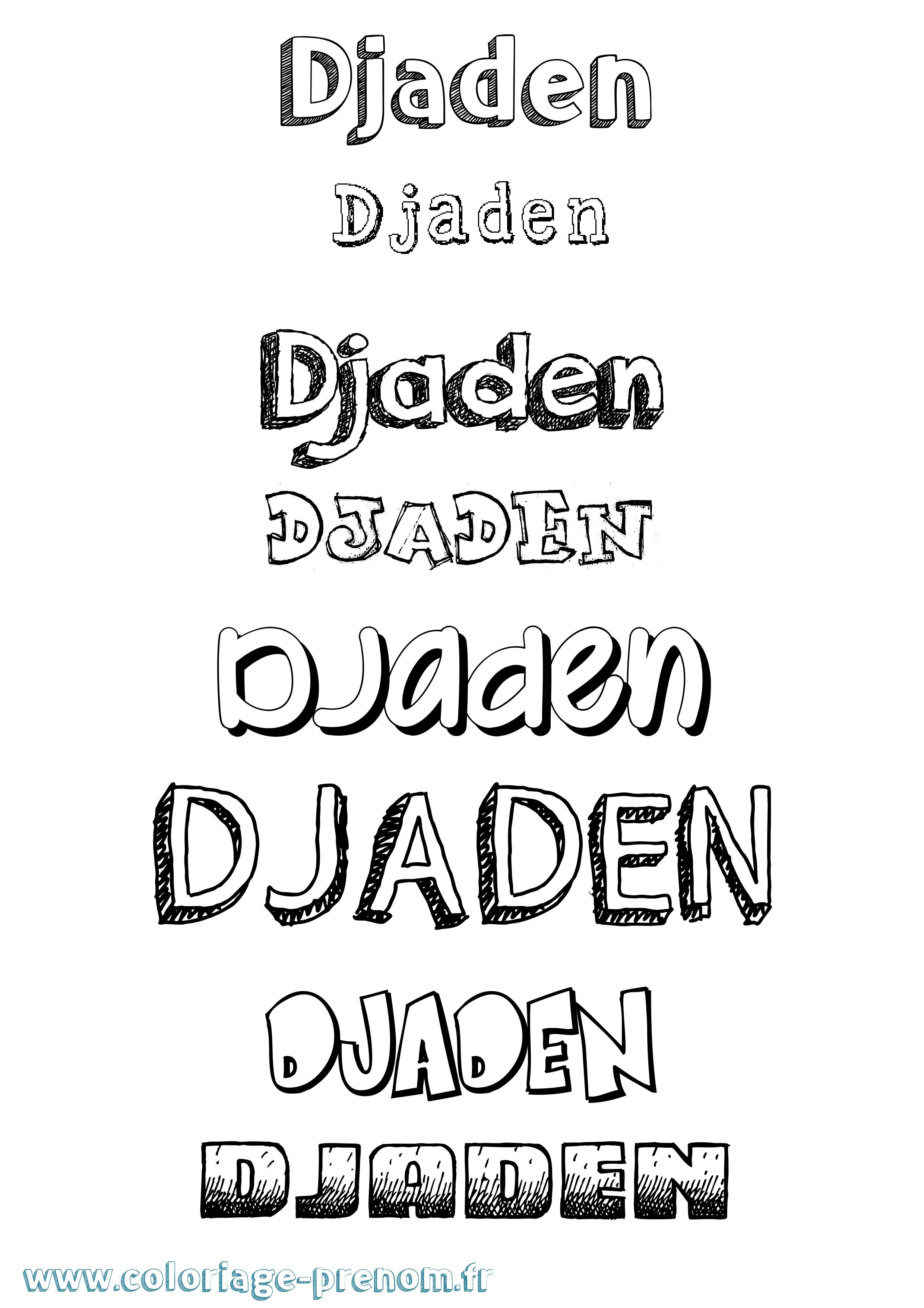 Coloriage prénom Djaden Dessiné