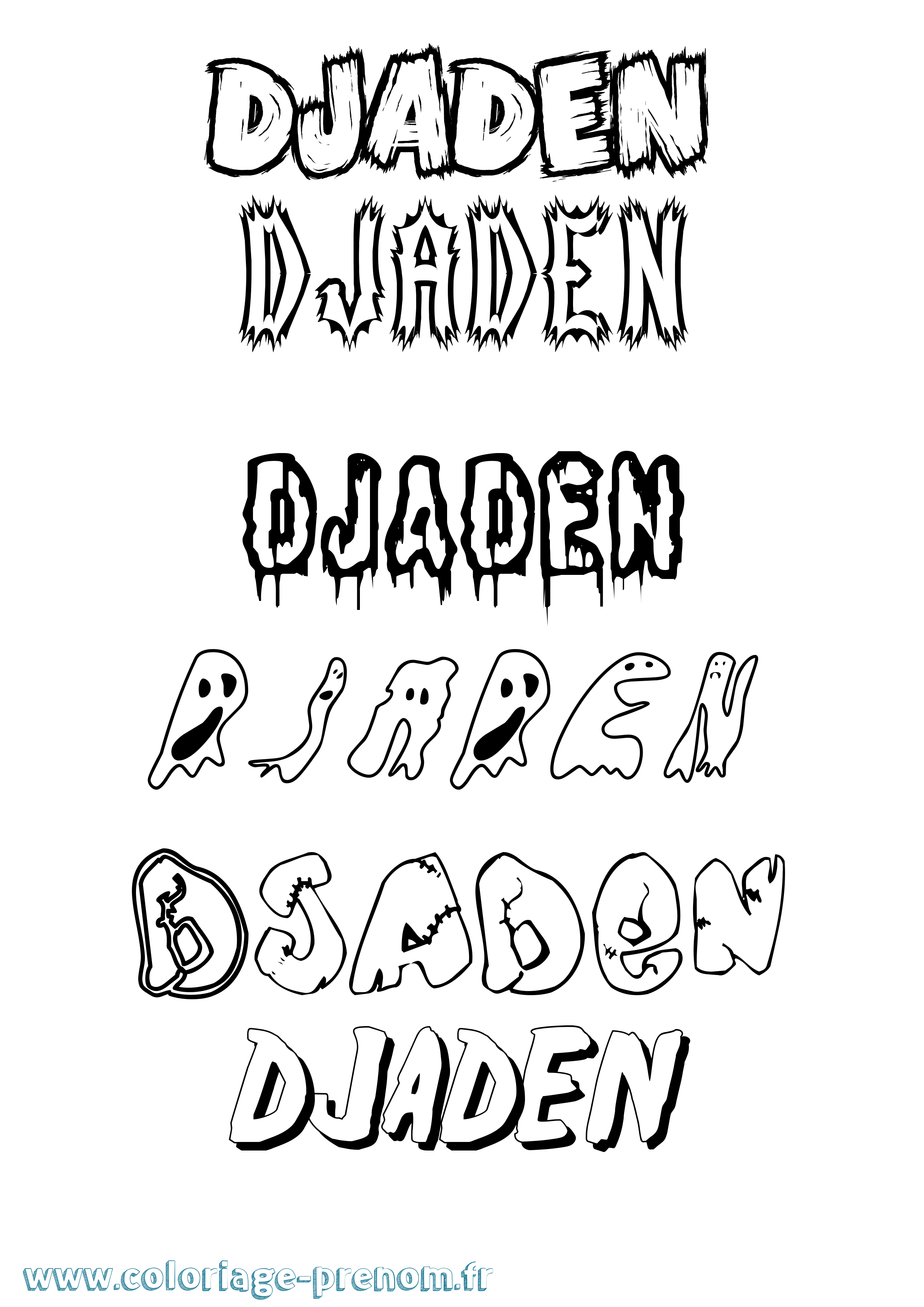 Coloriage prénom Djaden Frisson