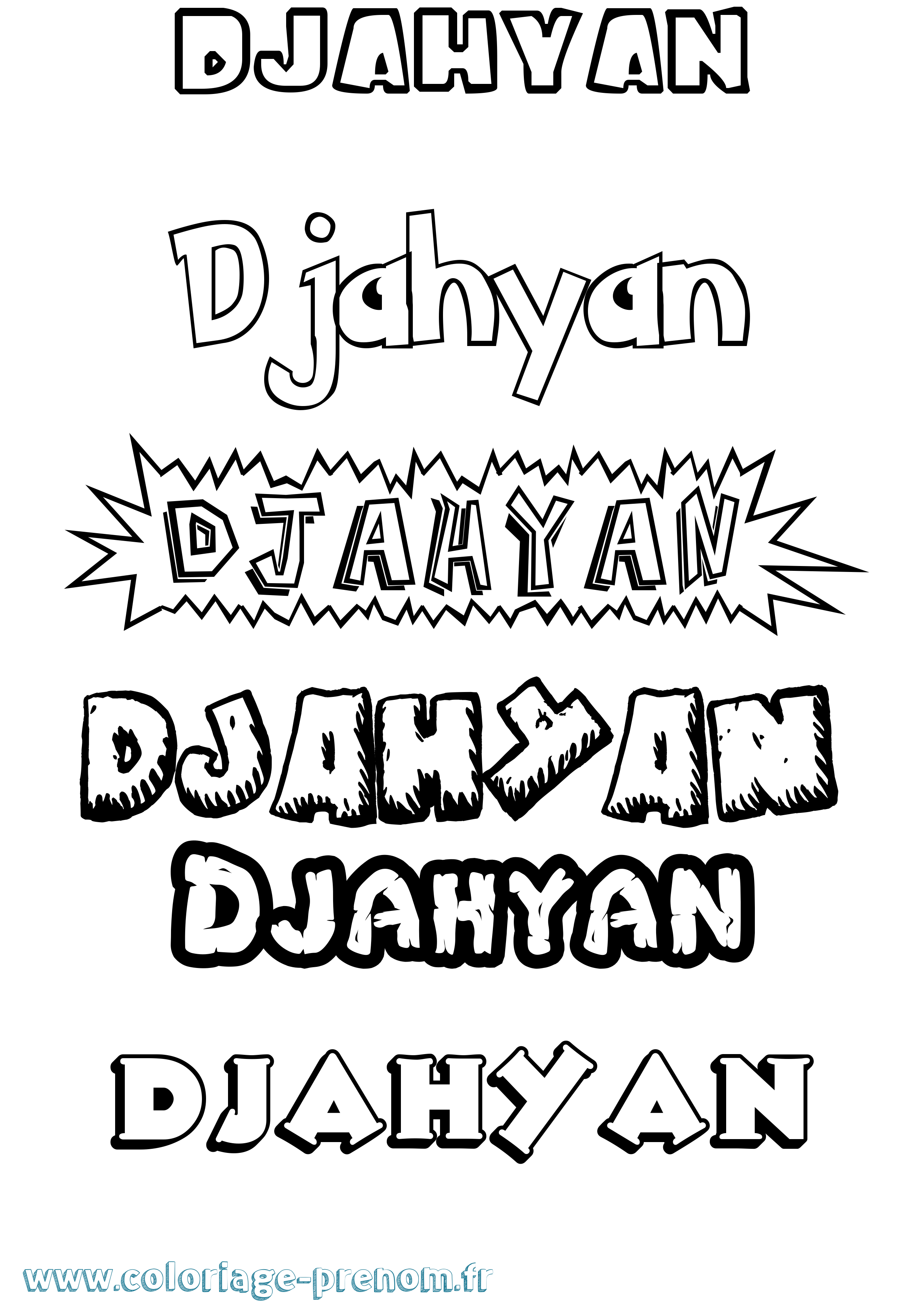 Coloriage prénom Djahyan Dessin Animé