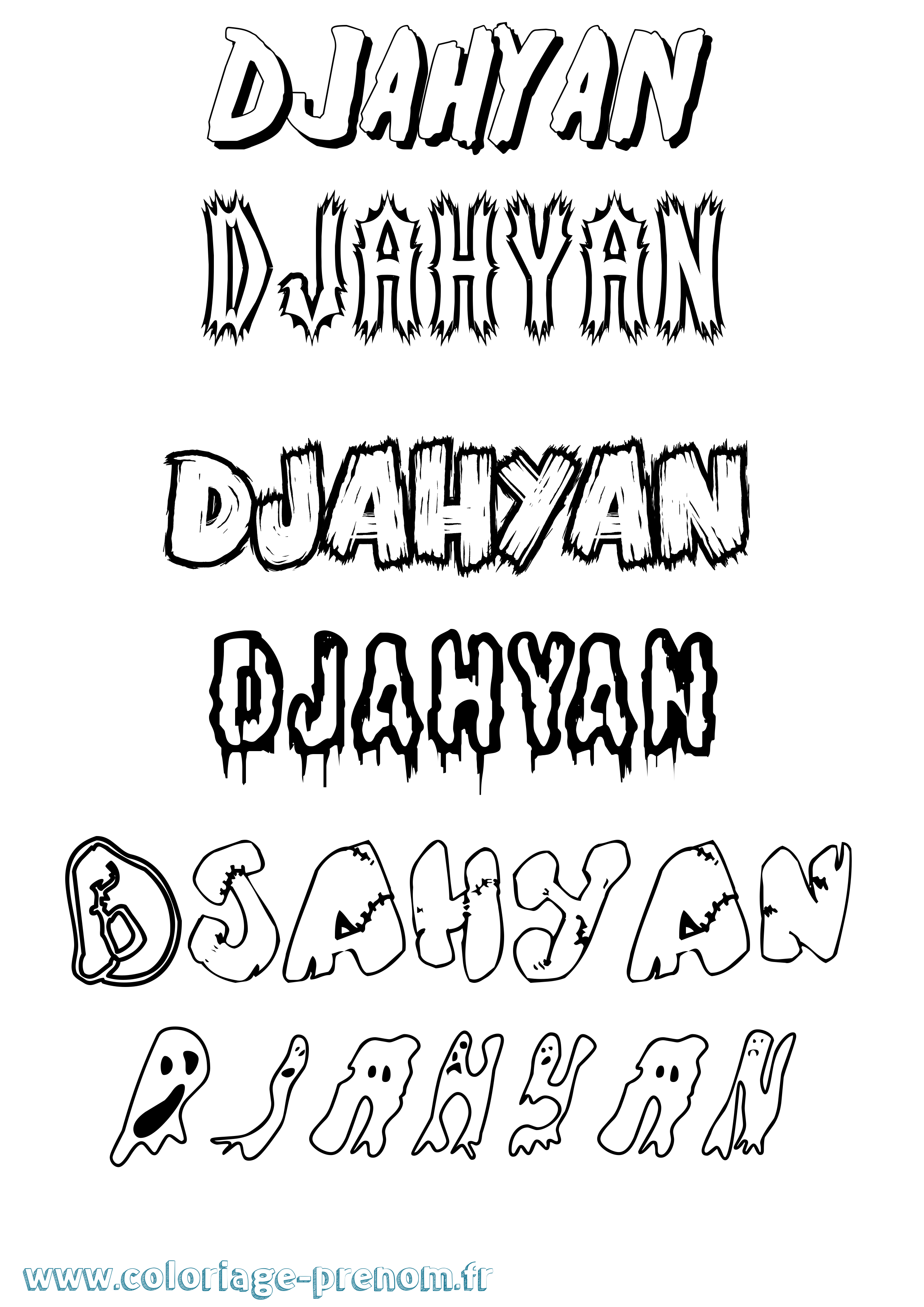 Coloriage prénom Djahyan Frisson