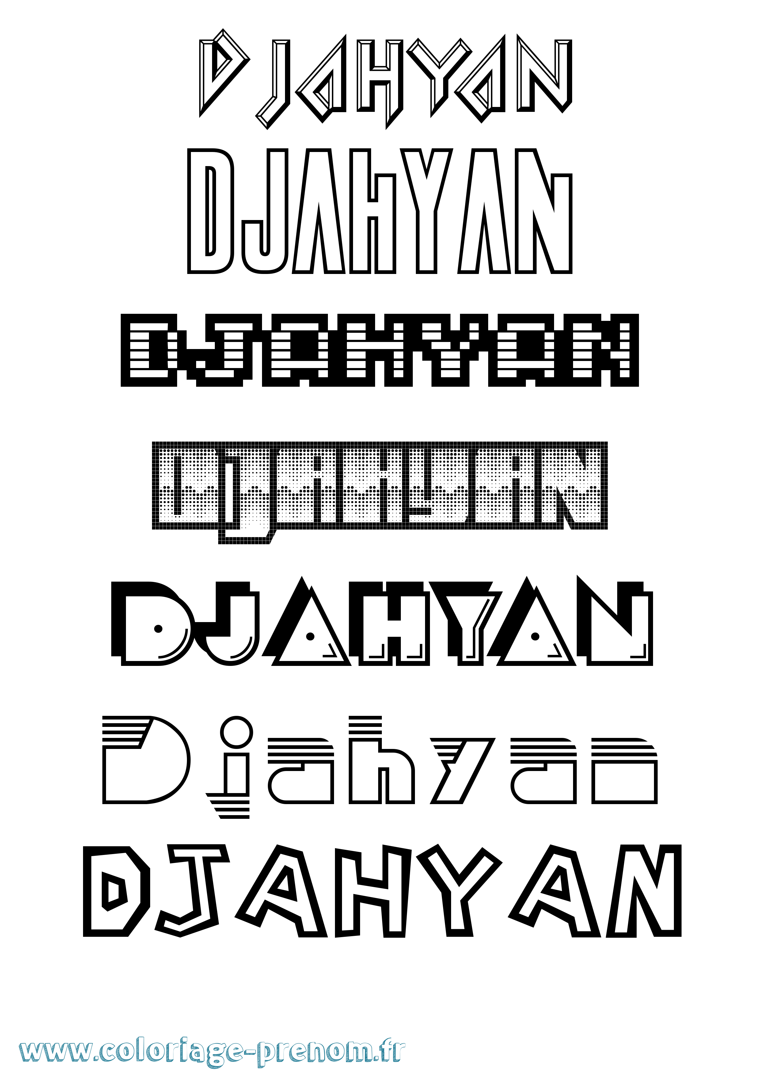 Coloriage prénom Djahyan Jeux Vidéos