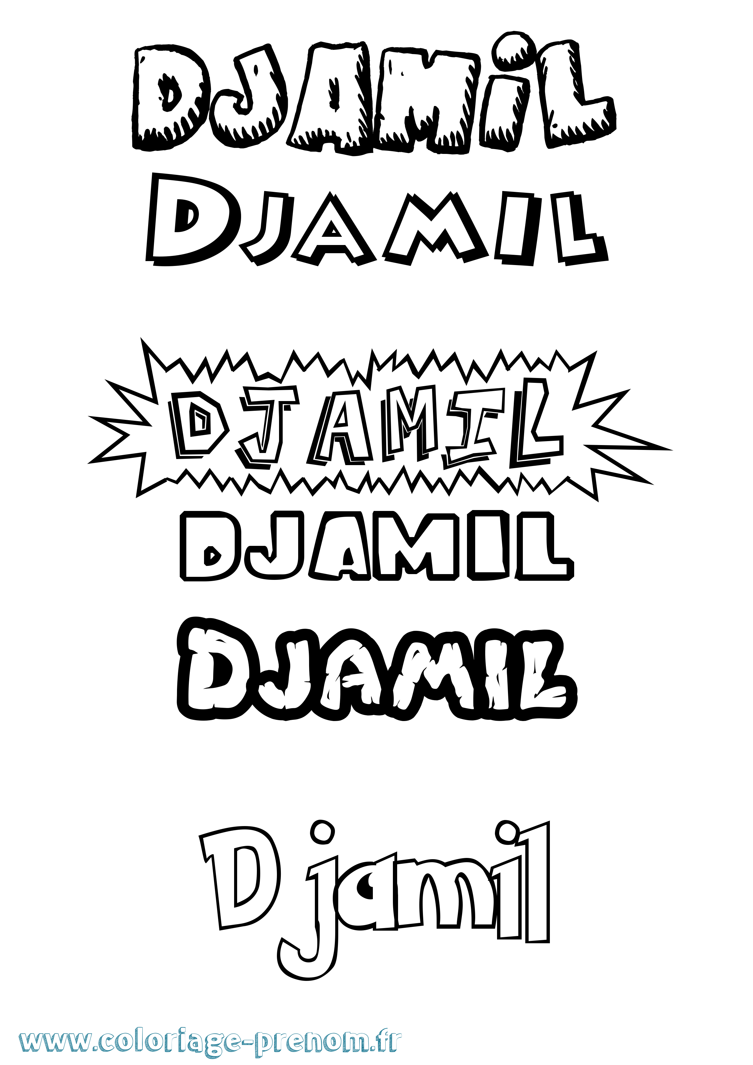 Coloriage prénom Djamil Dessin Animé