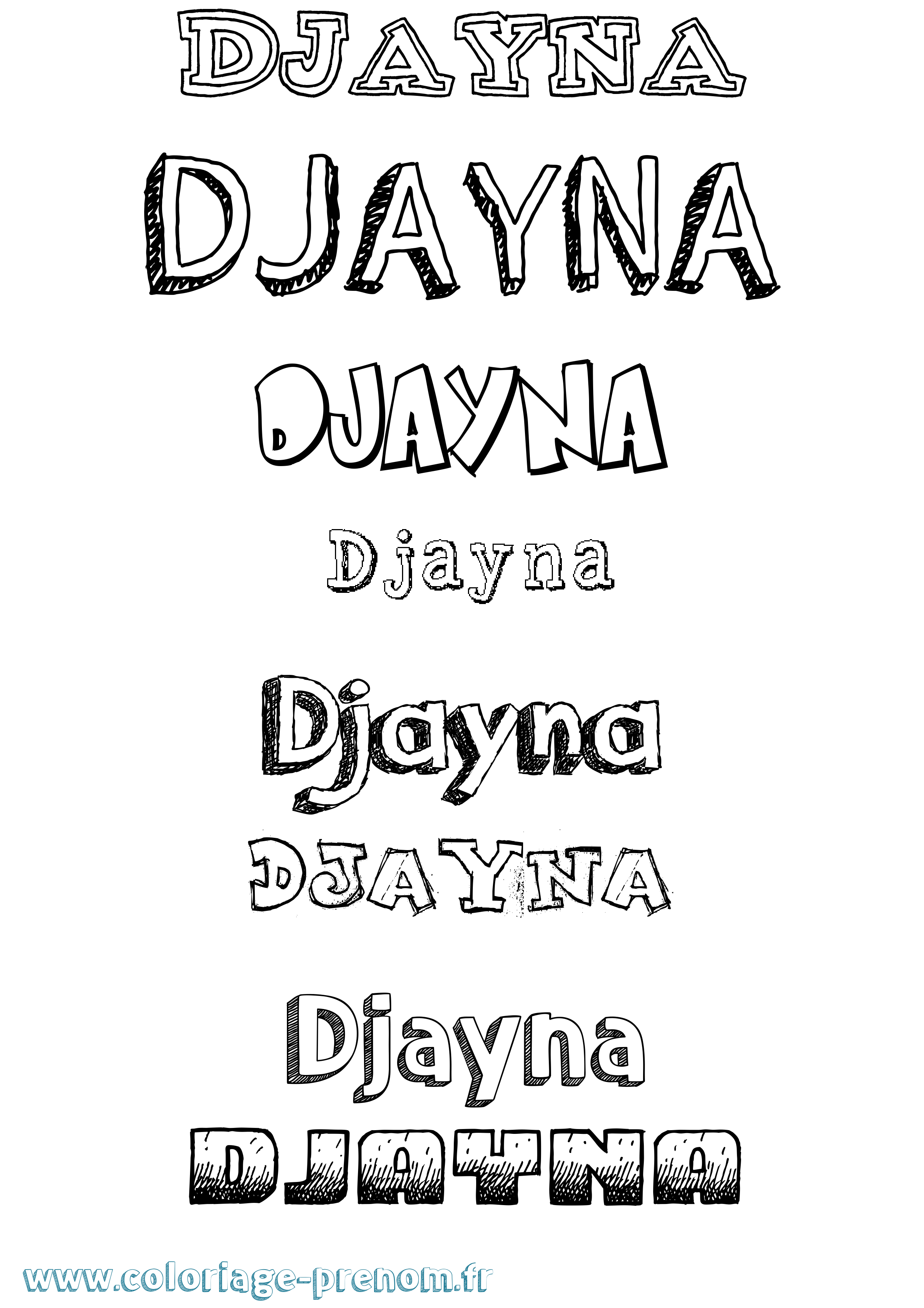 Coloriage prénom Djayna Dessiné