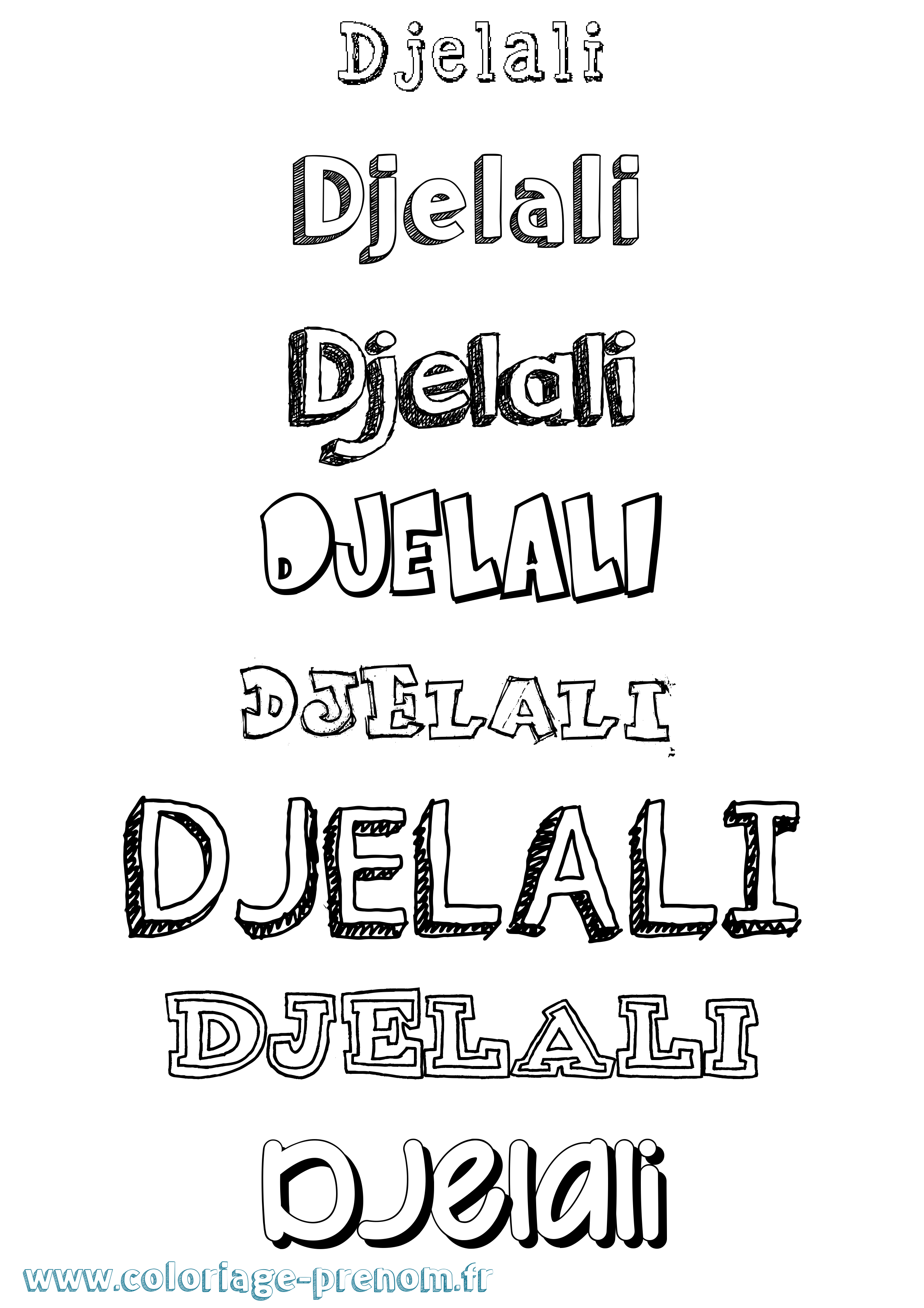 Coloriage prénom Djelali Dessiné