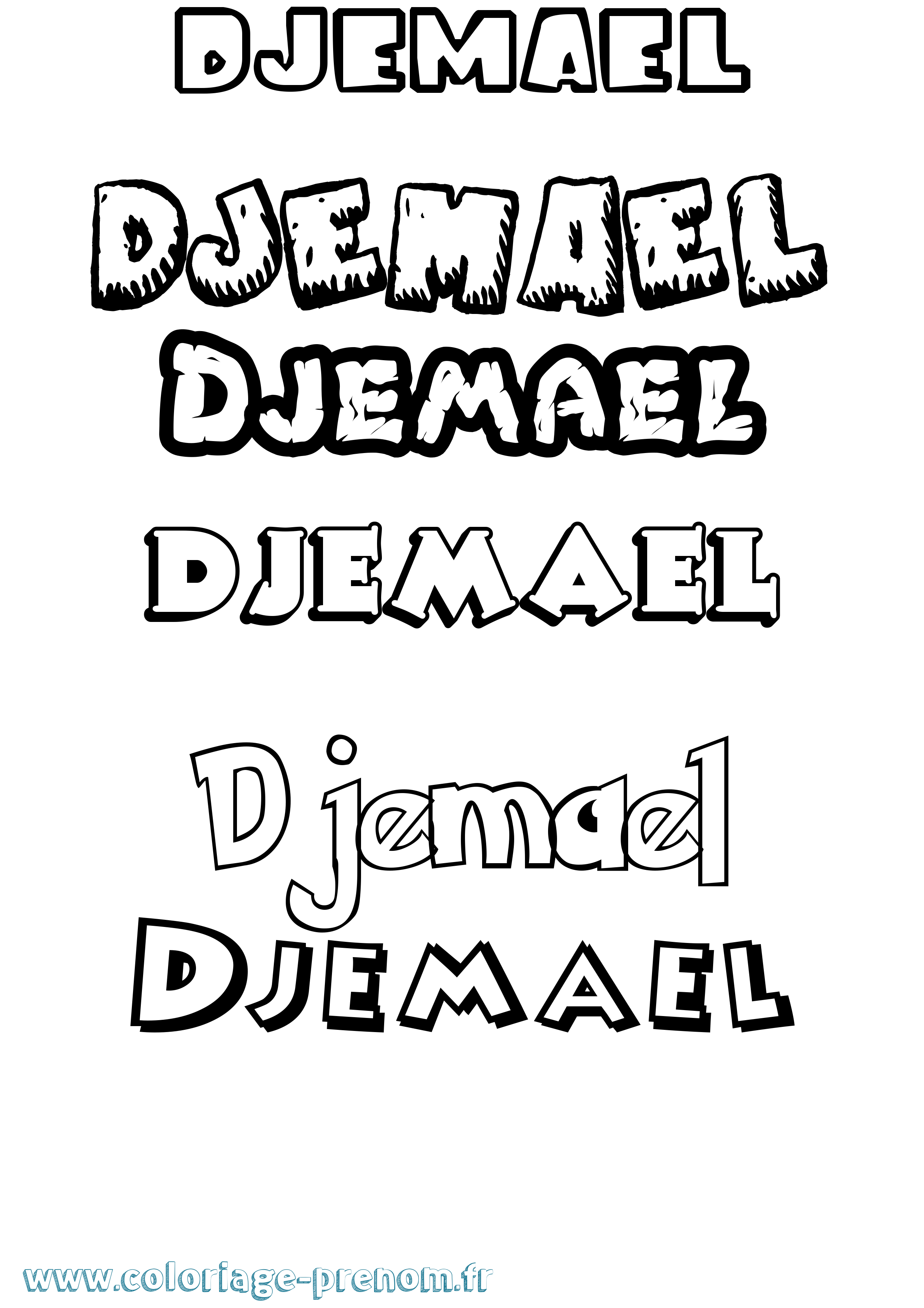 Coloriage prénom Djemael Dessin Animé