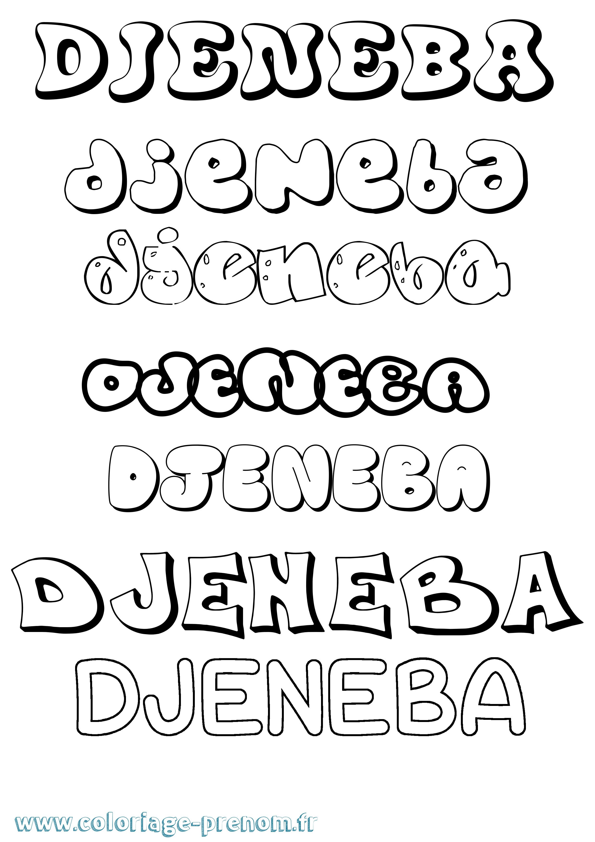 Coloriage Djeneba Coloriage prénom Djeneba