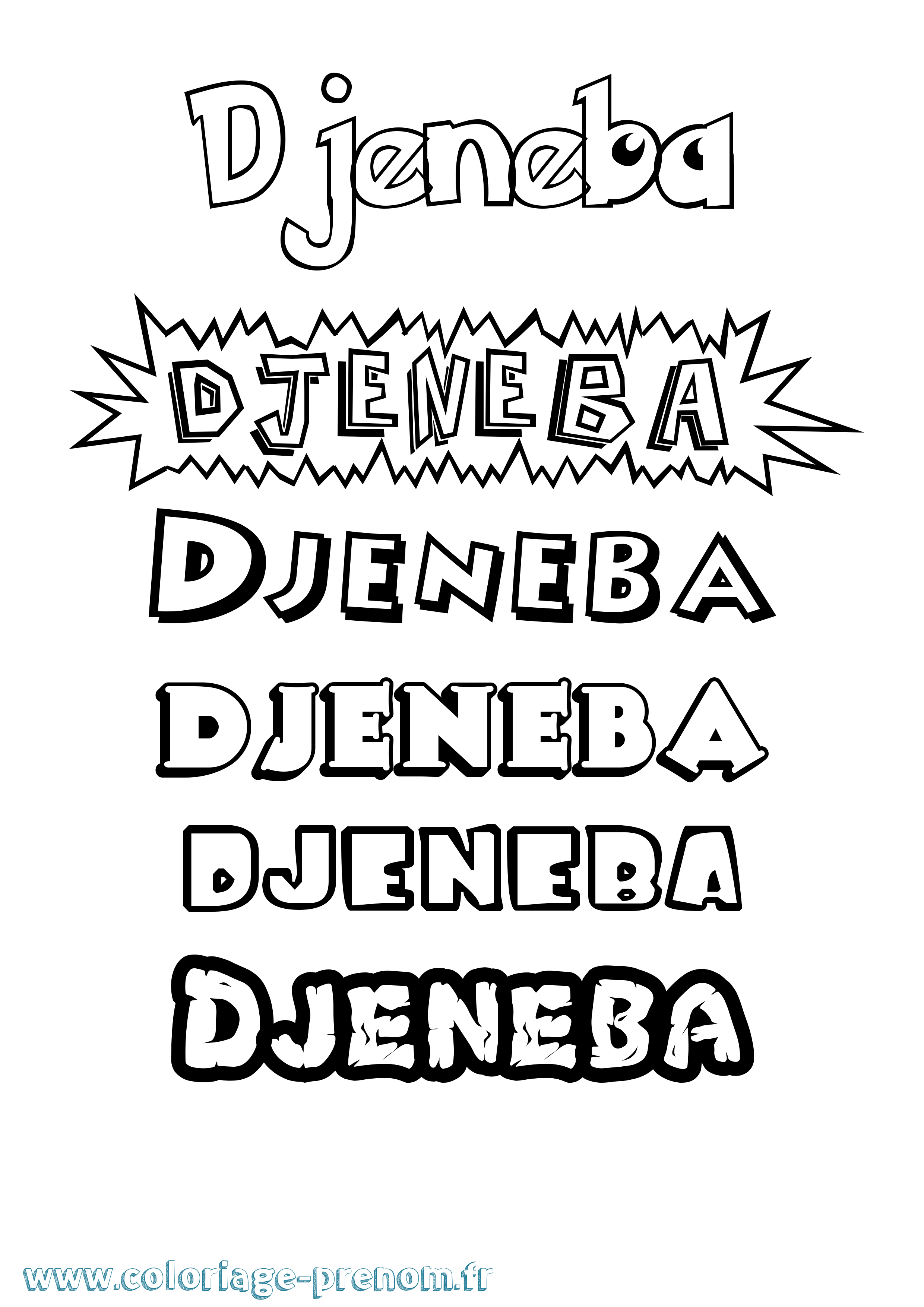 Coloriage prénom Djeneba