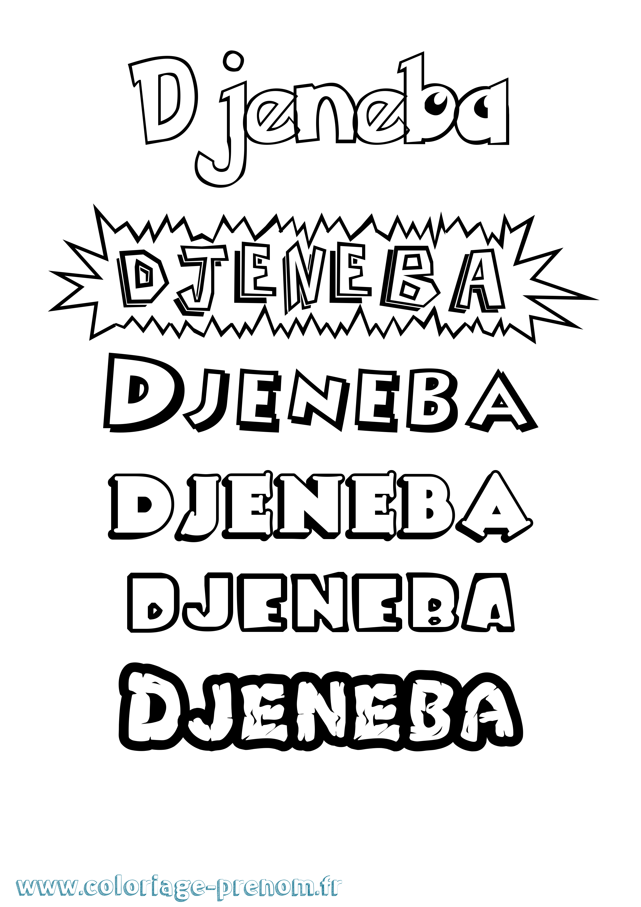 Coloriage Djeneba Coloriage prénom Djeneba