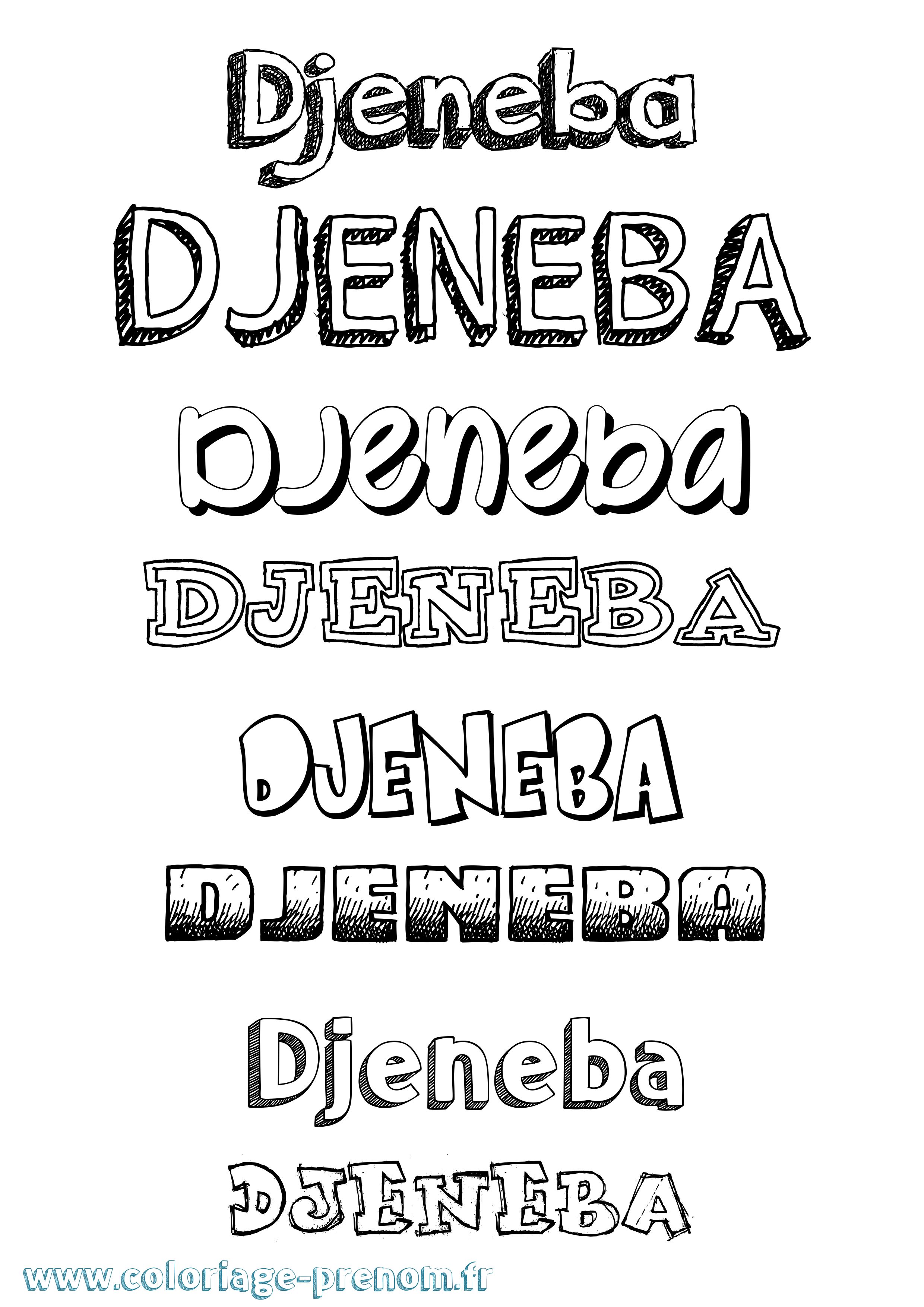 Coloriage Djeneba Coloriage prénom Djeneba