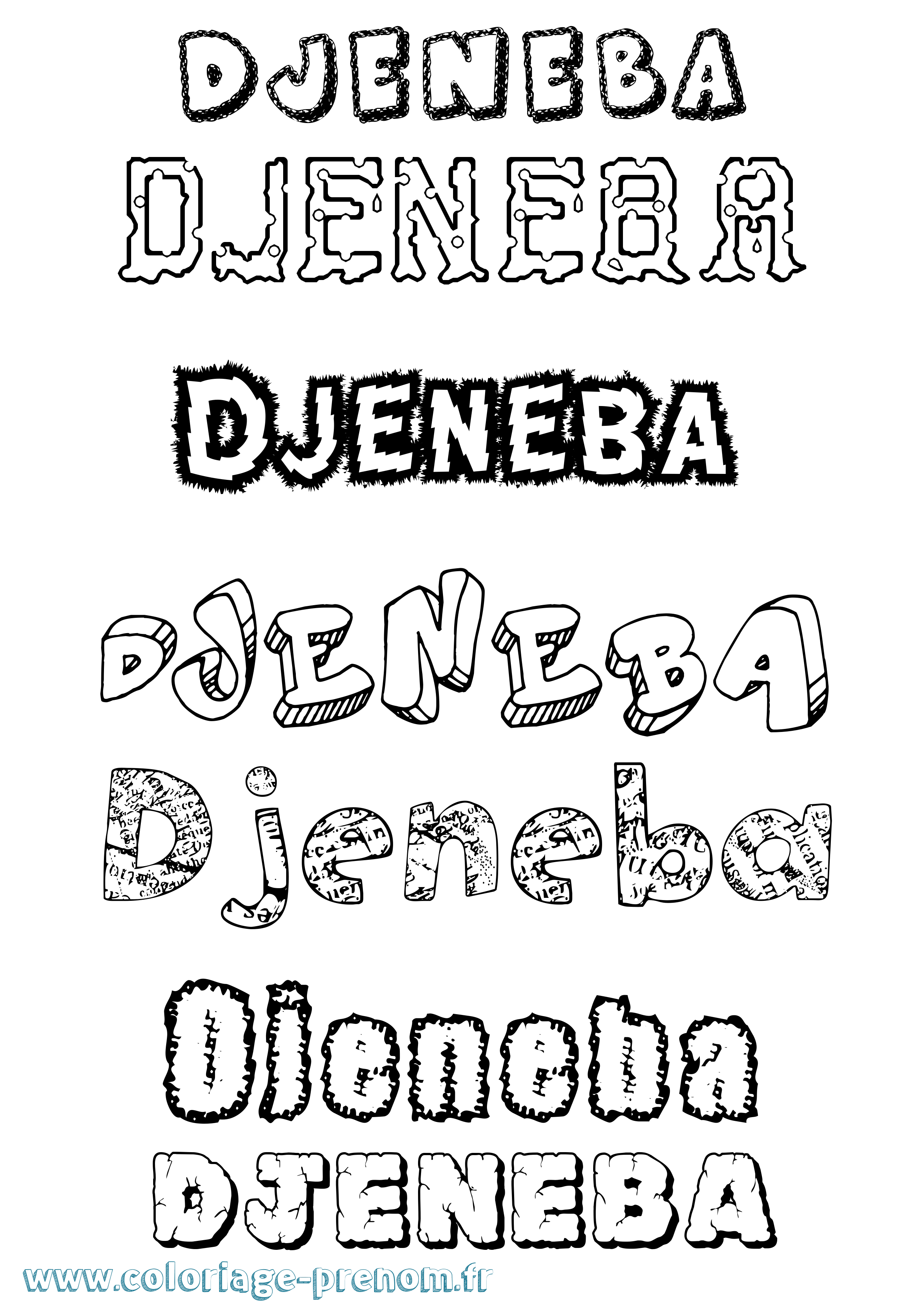 Coloriage Djeneba Coloriage prénom Djeneba