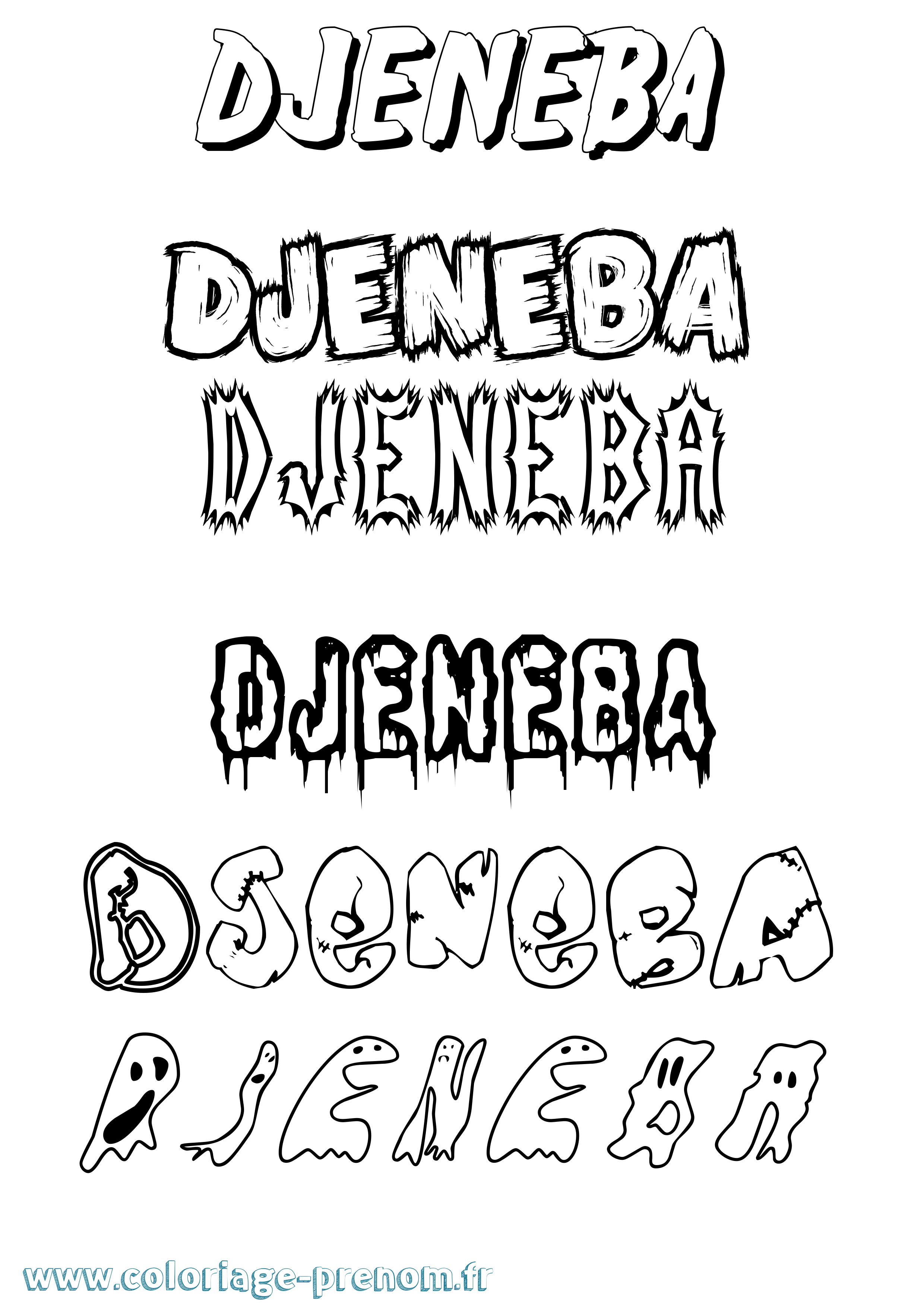 Coloriage Djeneba Coloriage prénom Djeneba