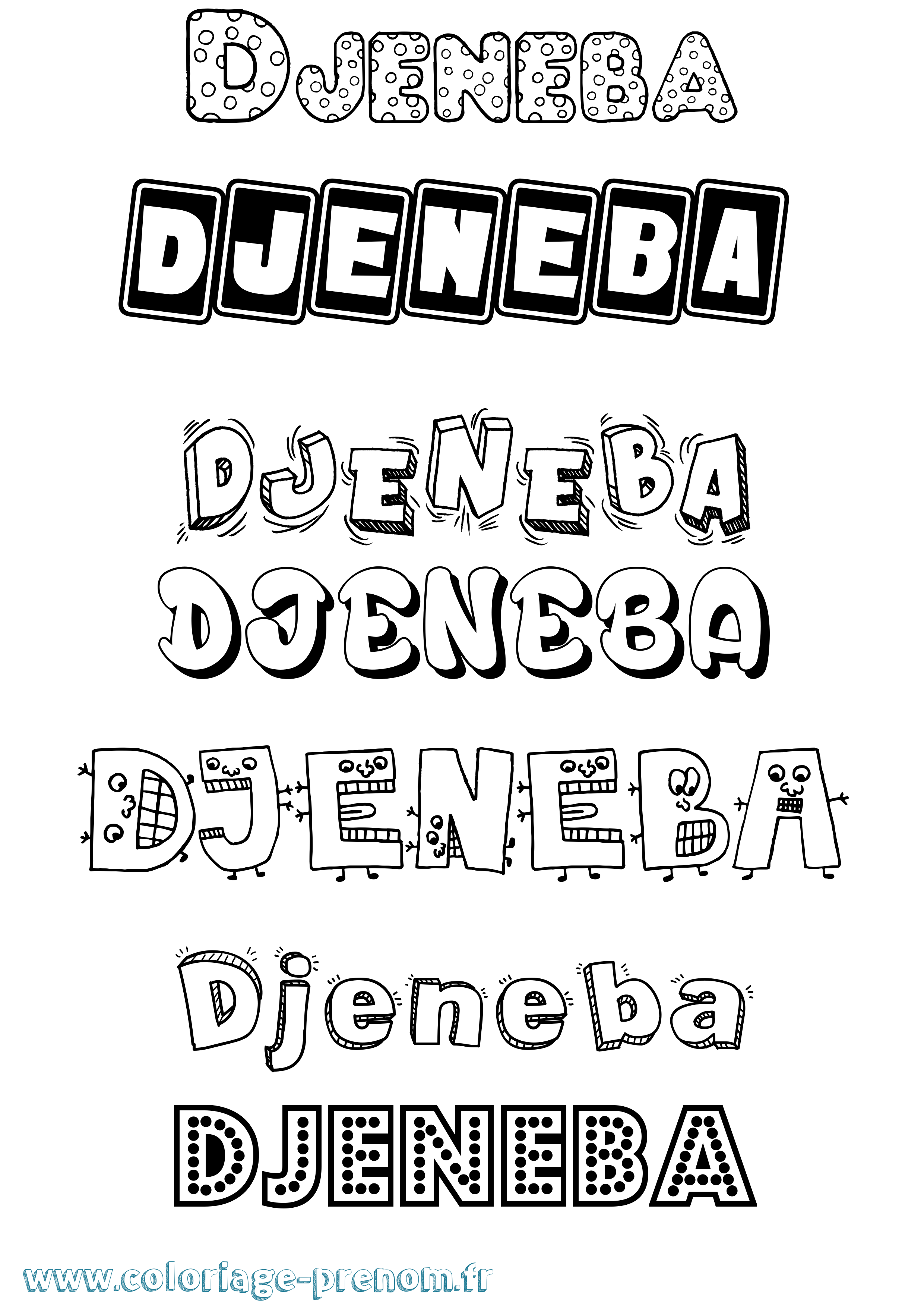Coloriage Djeneba Coloriage prénom Djeneba