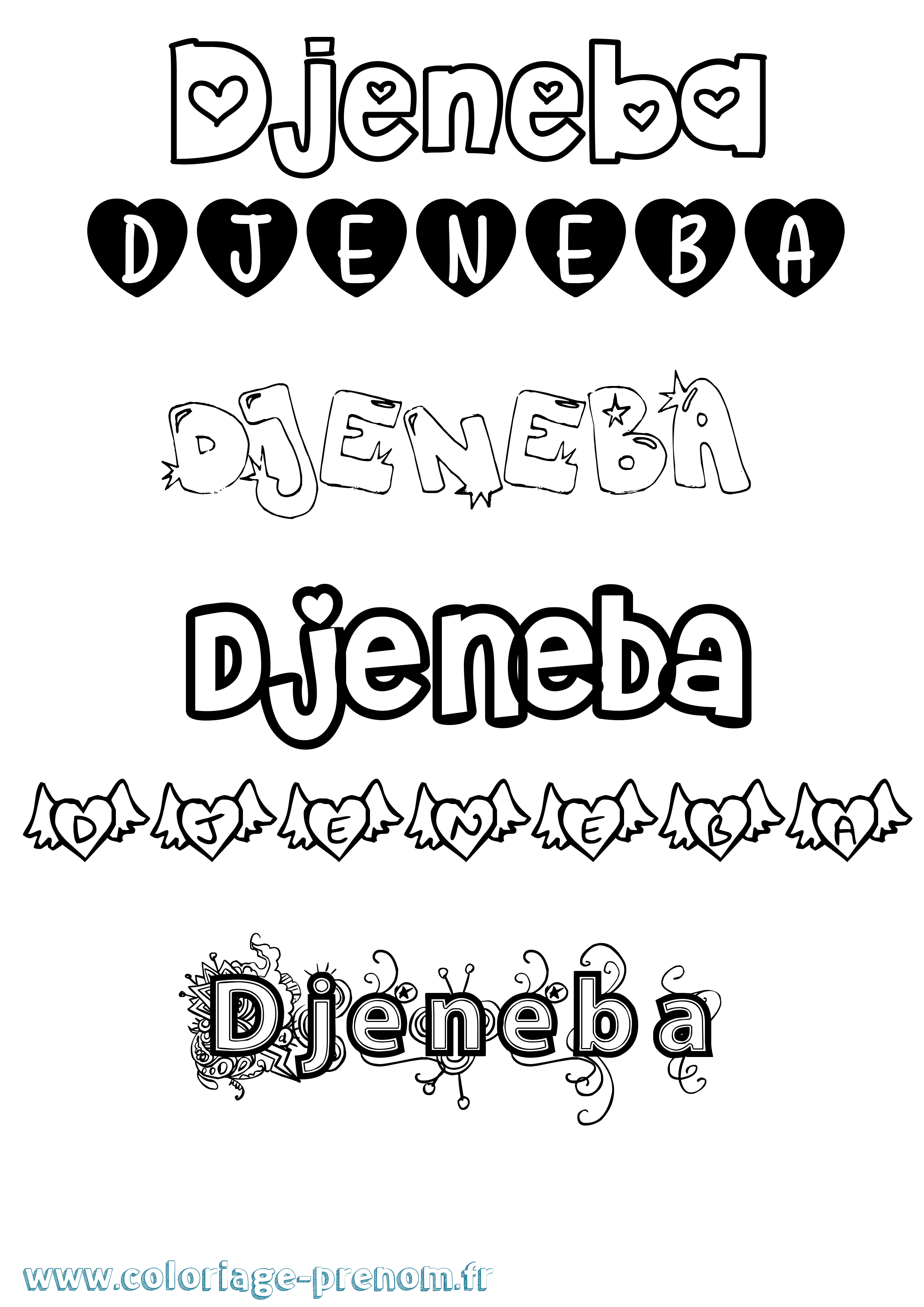 Coloriage Djeneba Coloriage prénom Djeneba