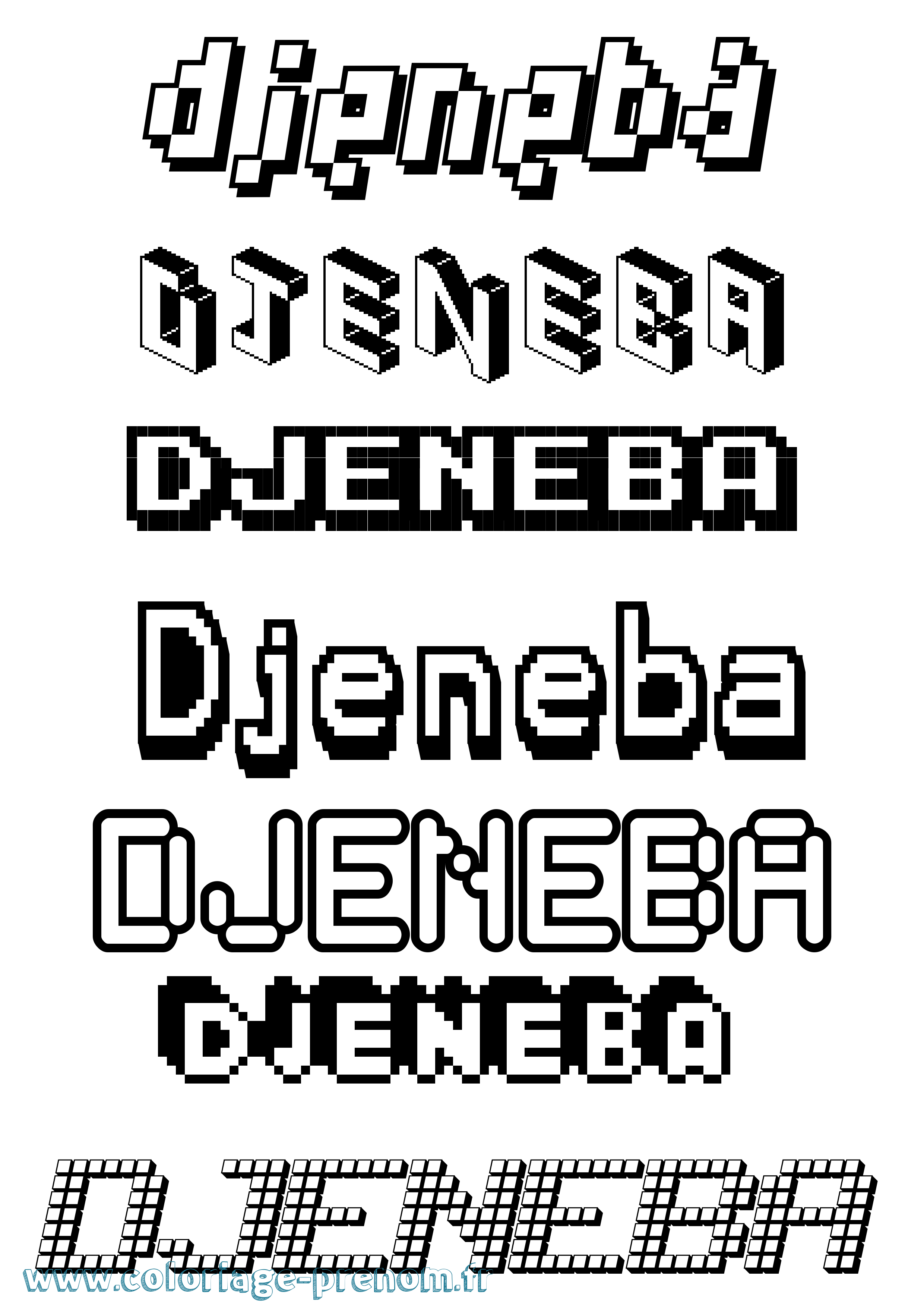 Coloriage Djeneba Coloriage prénom Djeneba