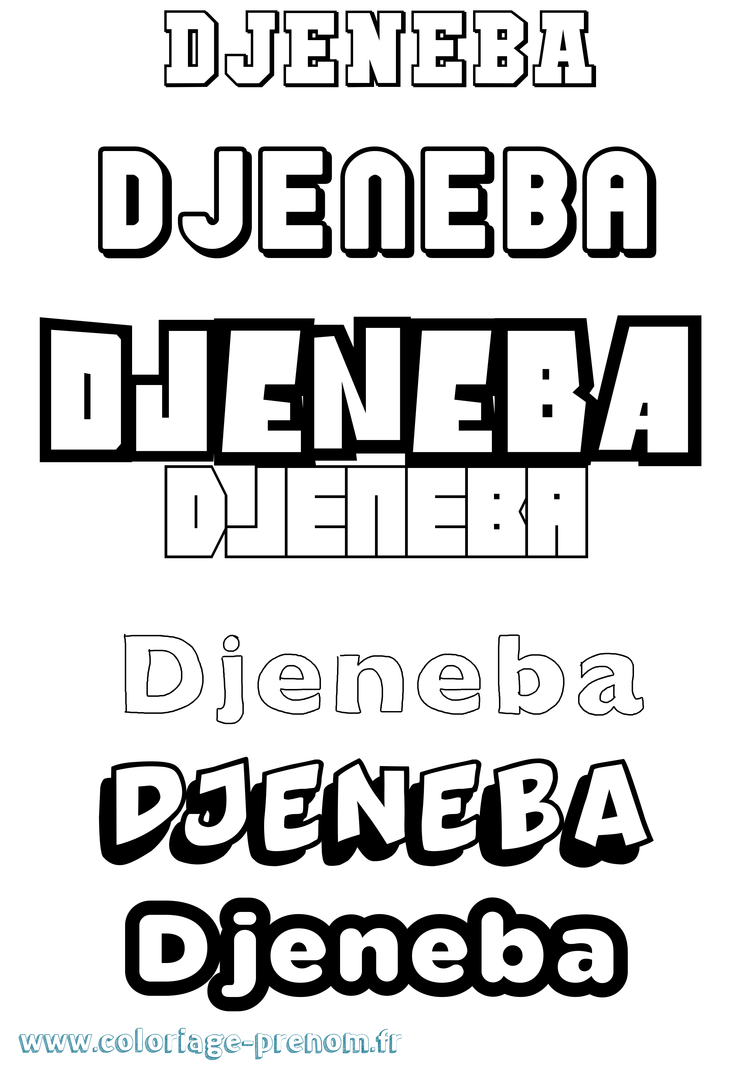 Coloriage Djeneba Coloriage prénom Djeneba