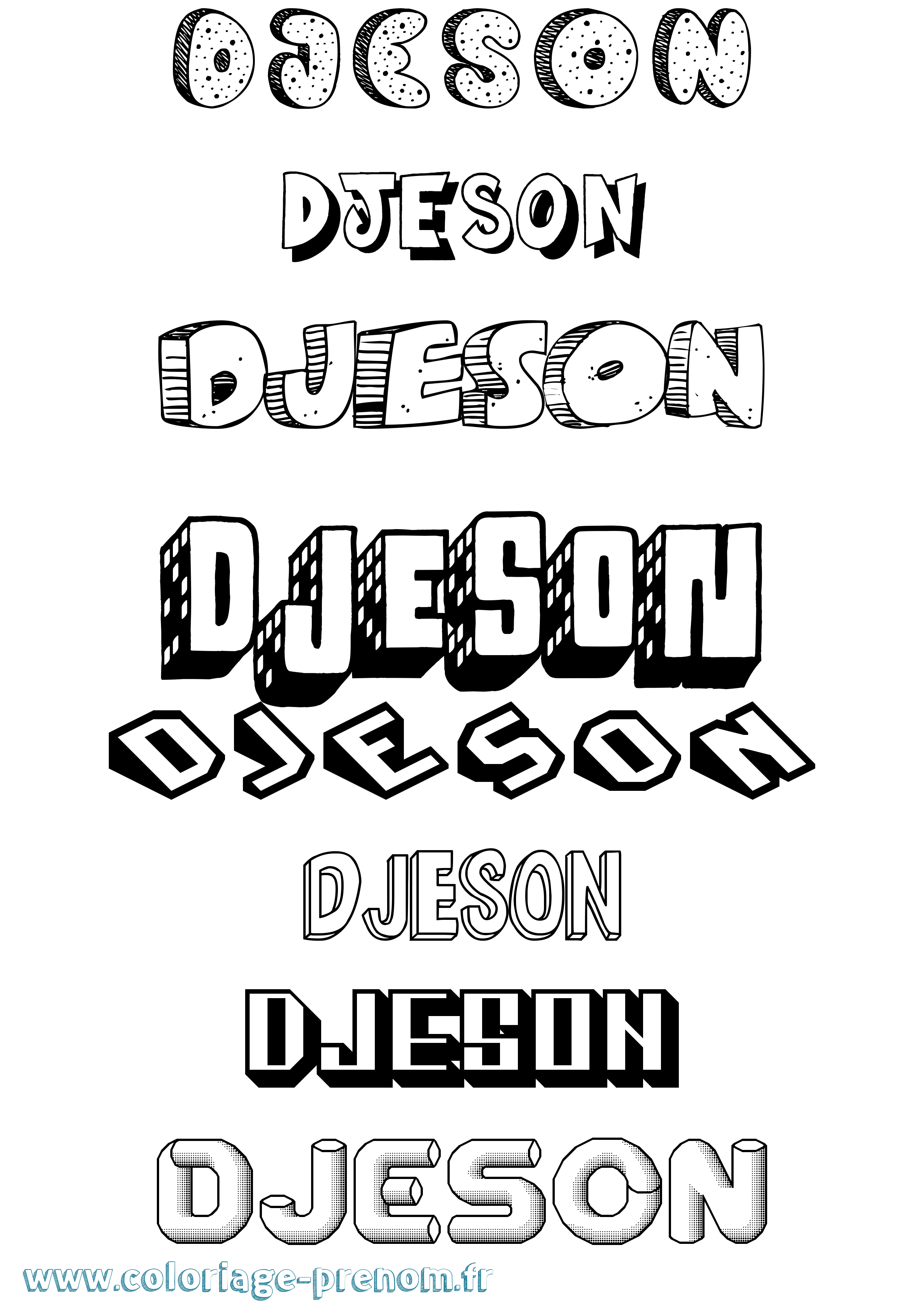 Coloriage prénom Djeson Effet 3D