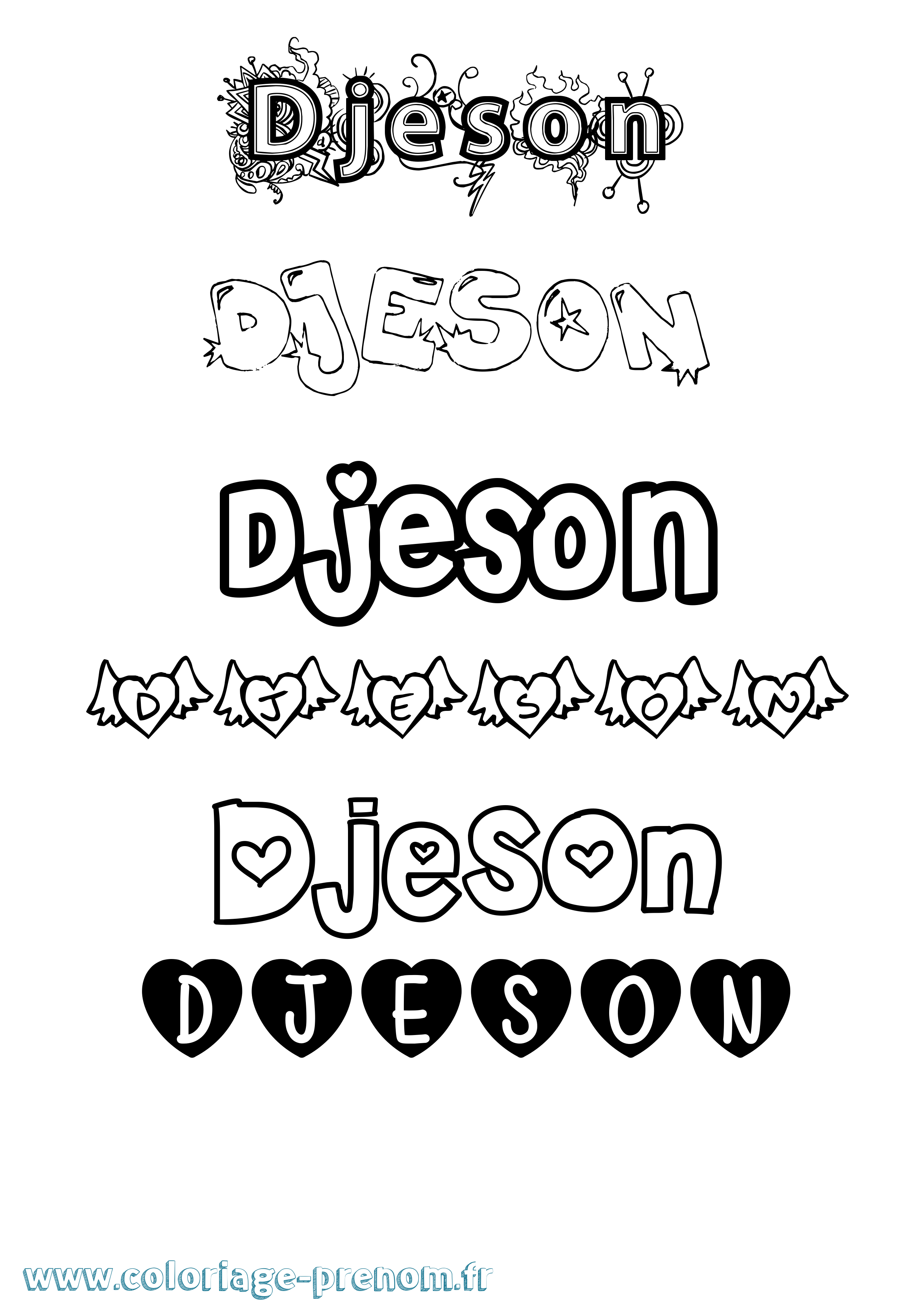 Coloriage prénom Djeson Girly