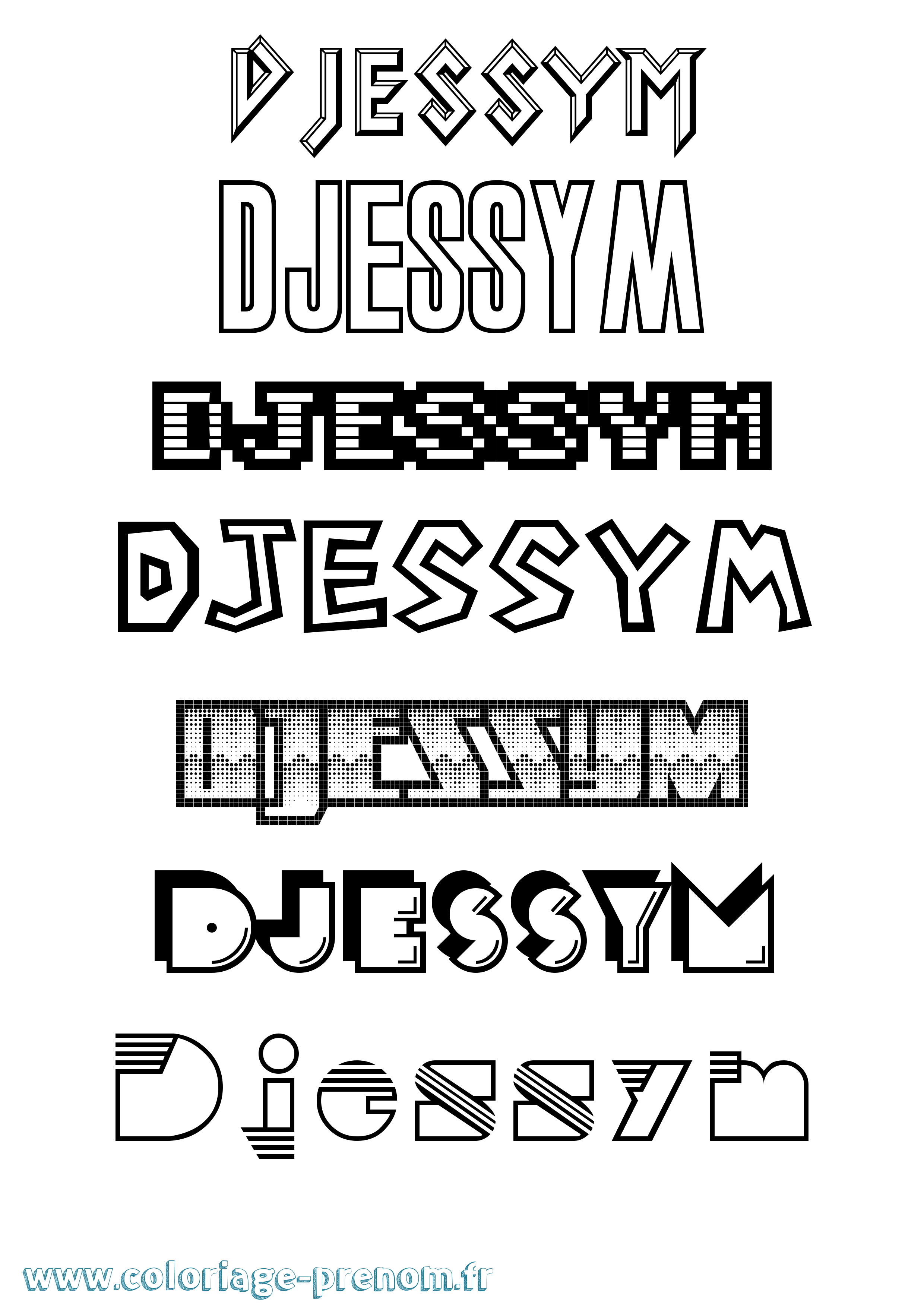 Coloriage Djessym Jeux Vidéos Coloriage prénom Djessym Jeux Vidéos