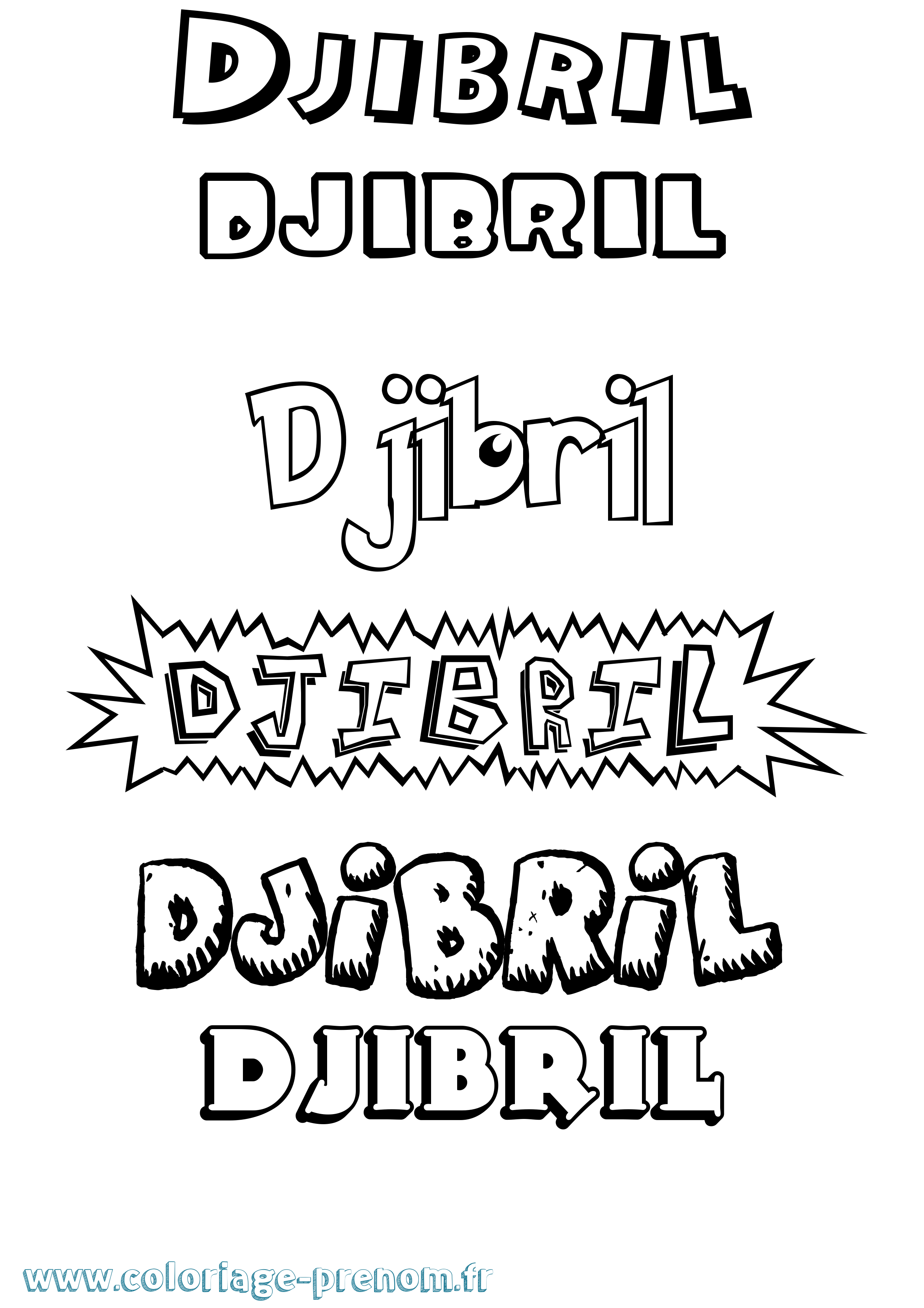 Coloriage prénom Djibril Dessin Animé