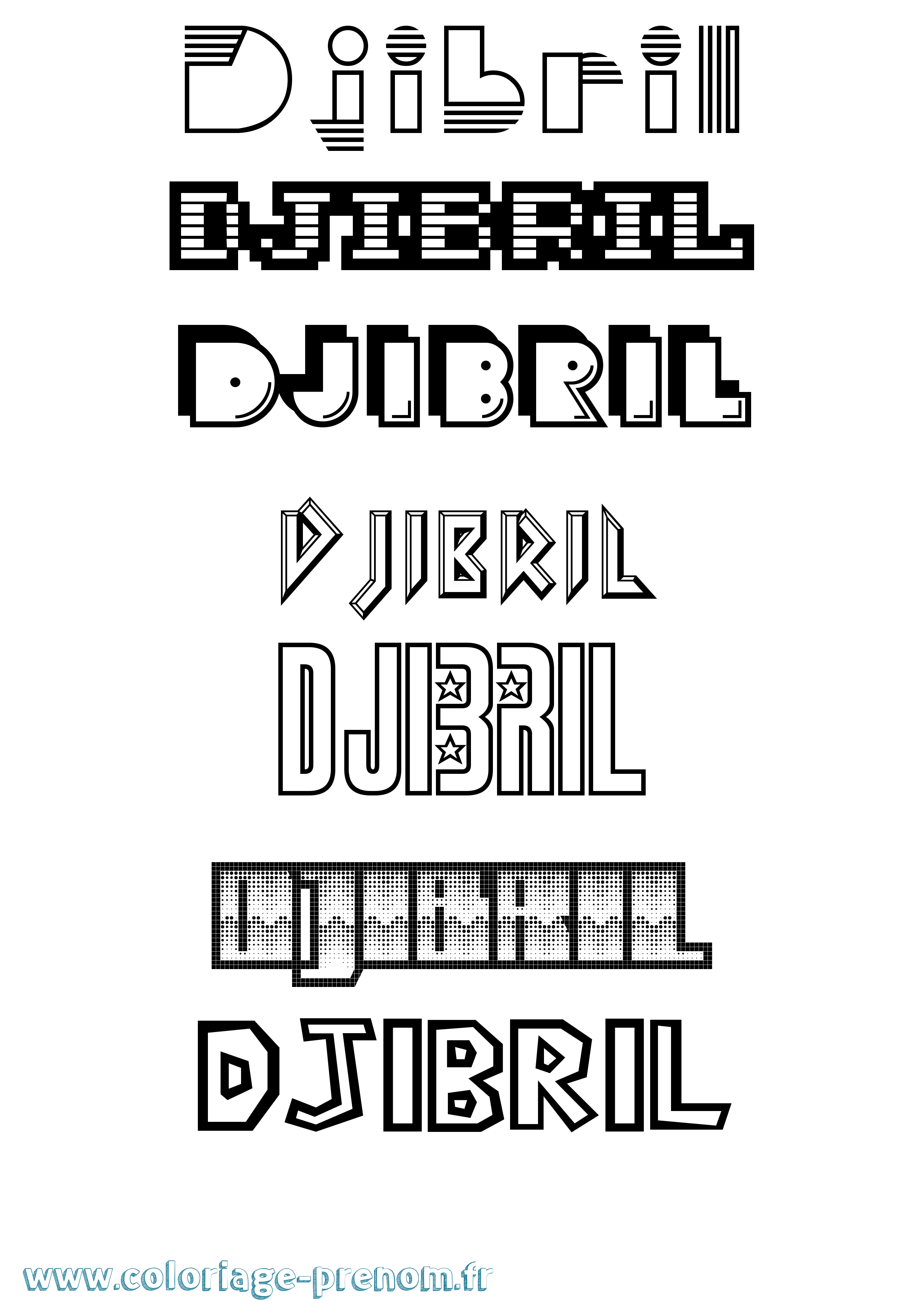 Coloriage prénom Djibril