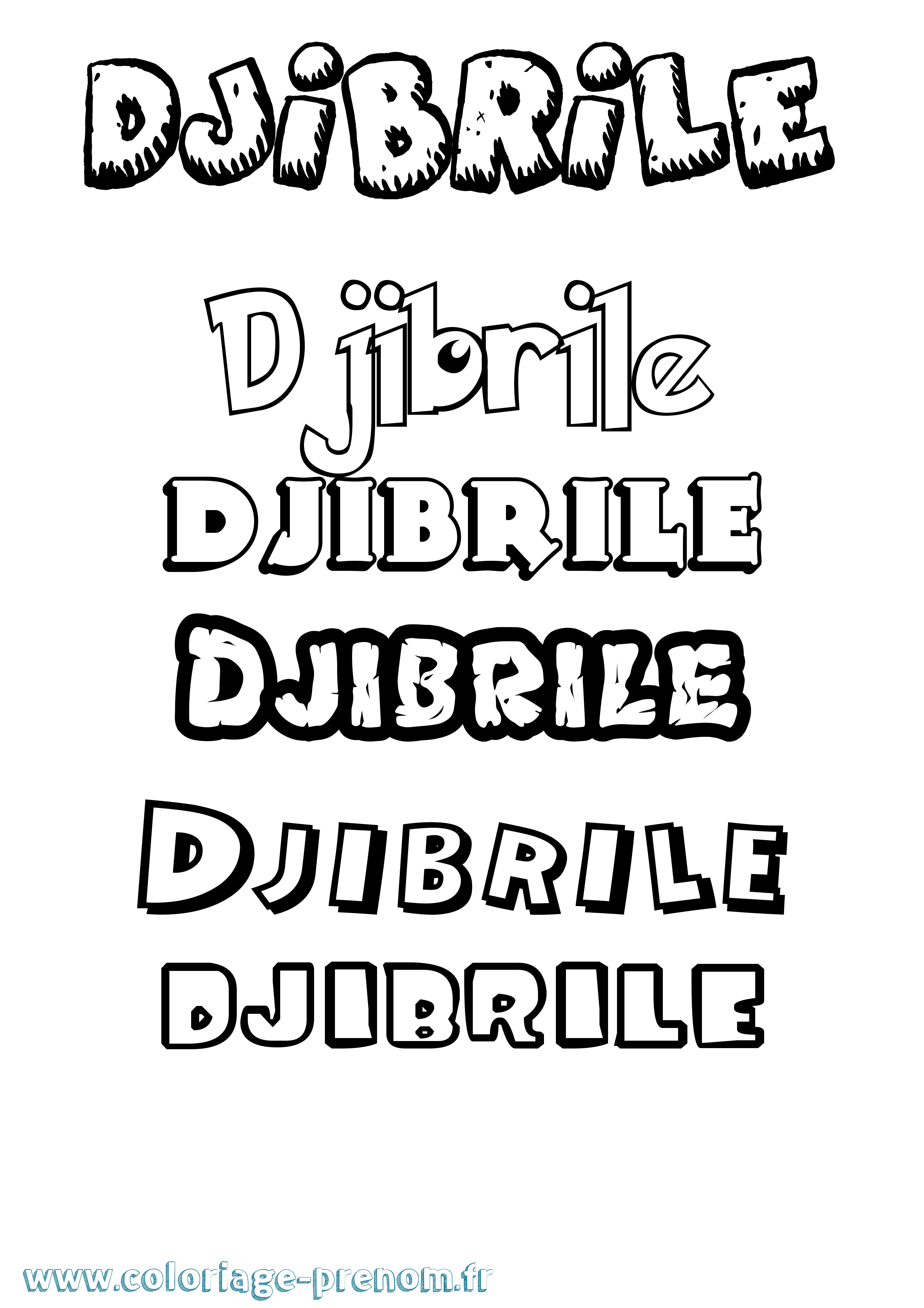 Coloriage prénom Djibrile Dessin Animé