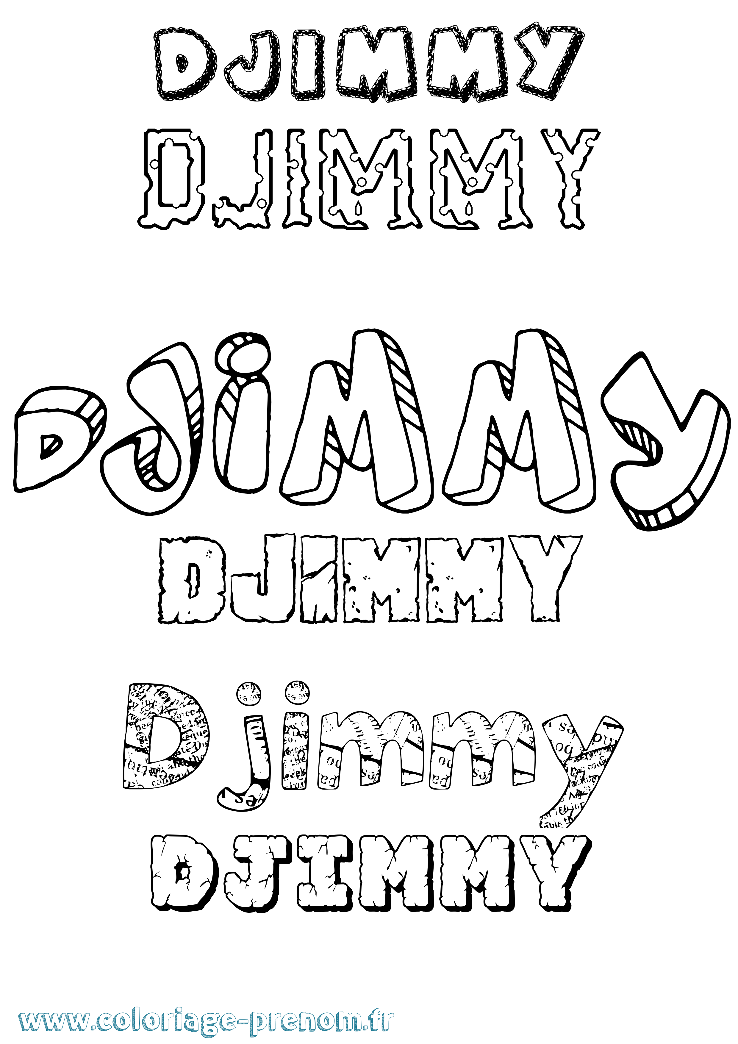 Coloriage prénom Djimmy Destructuré