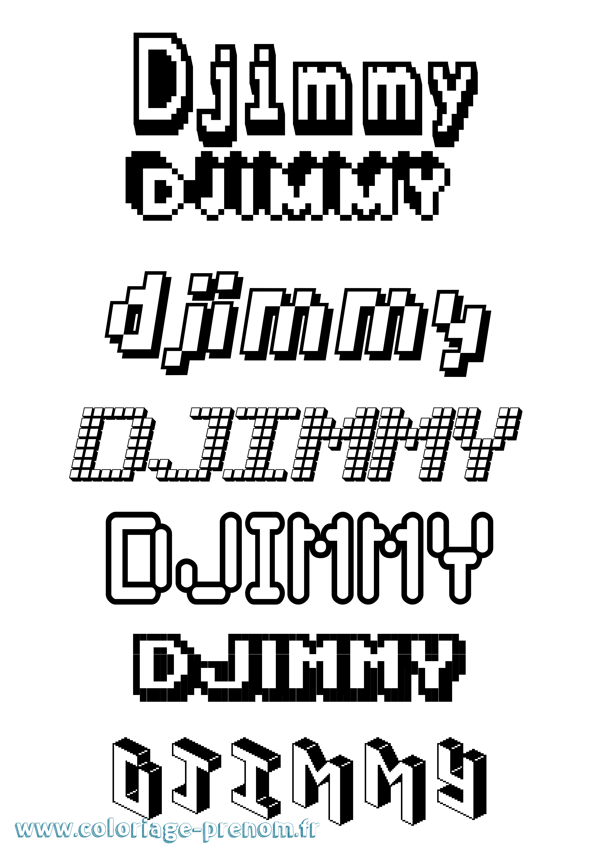 Coloriage prénom Djimmy Pixel