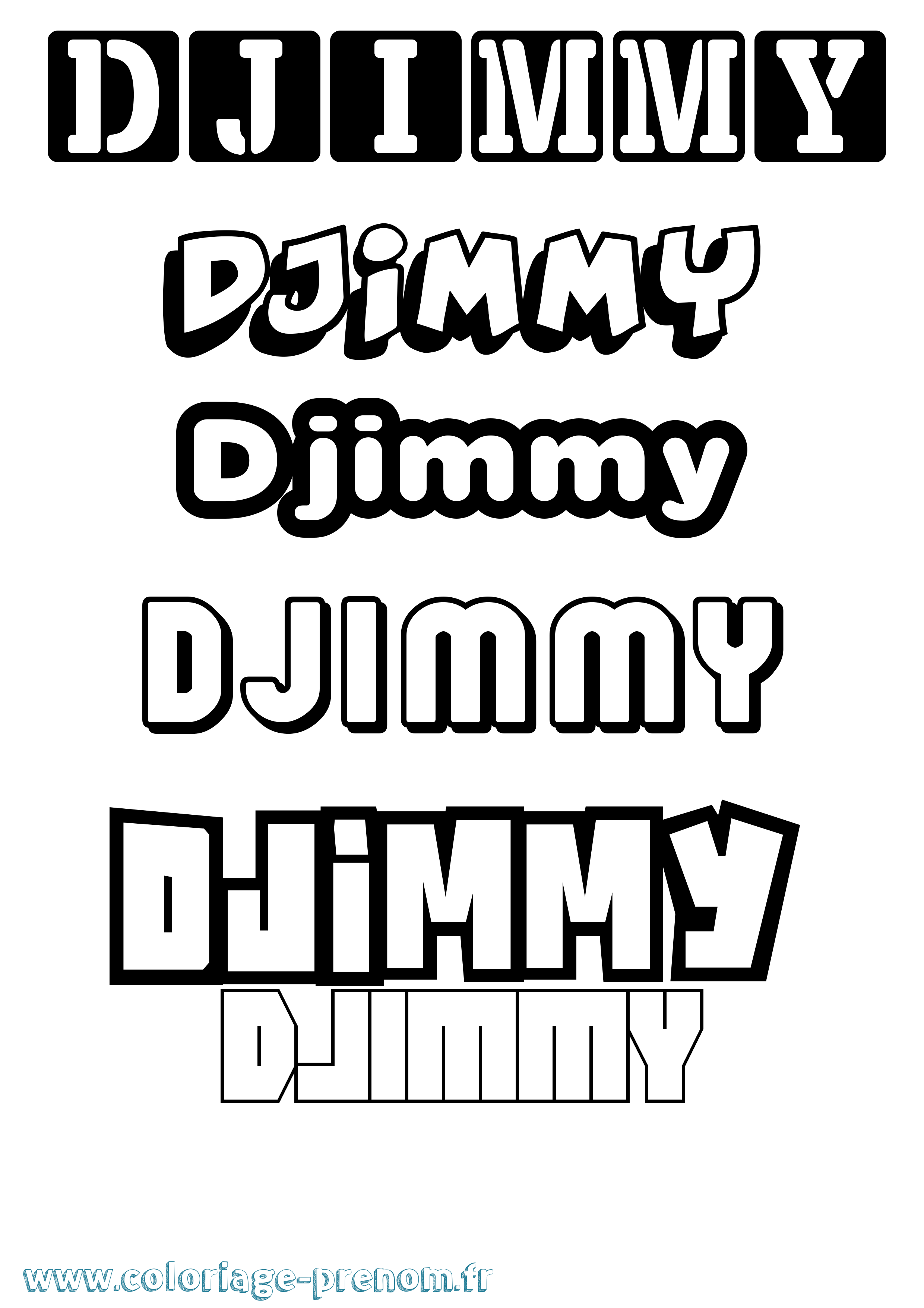 Coloriage prénom Djimmy Simple
