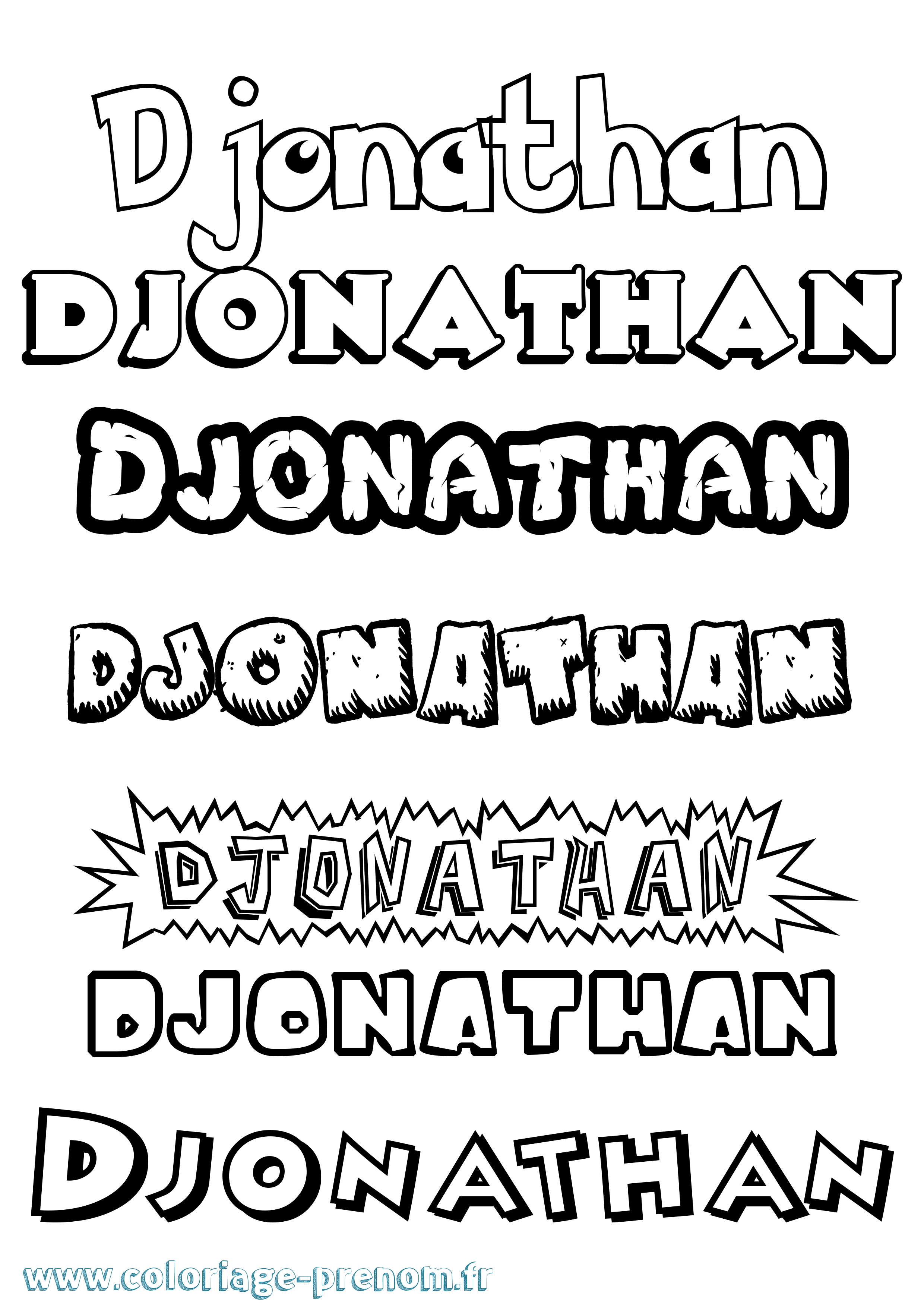 Coloriage prénom Djonathan Dessin Animé