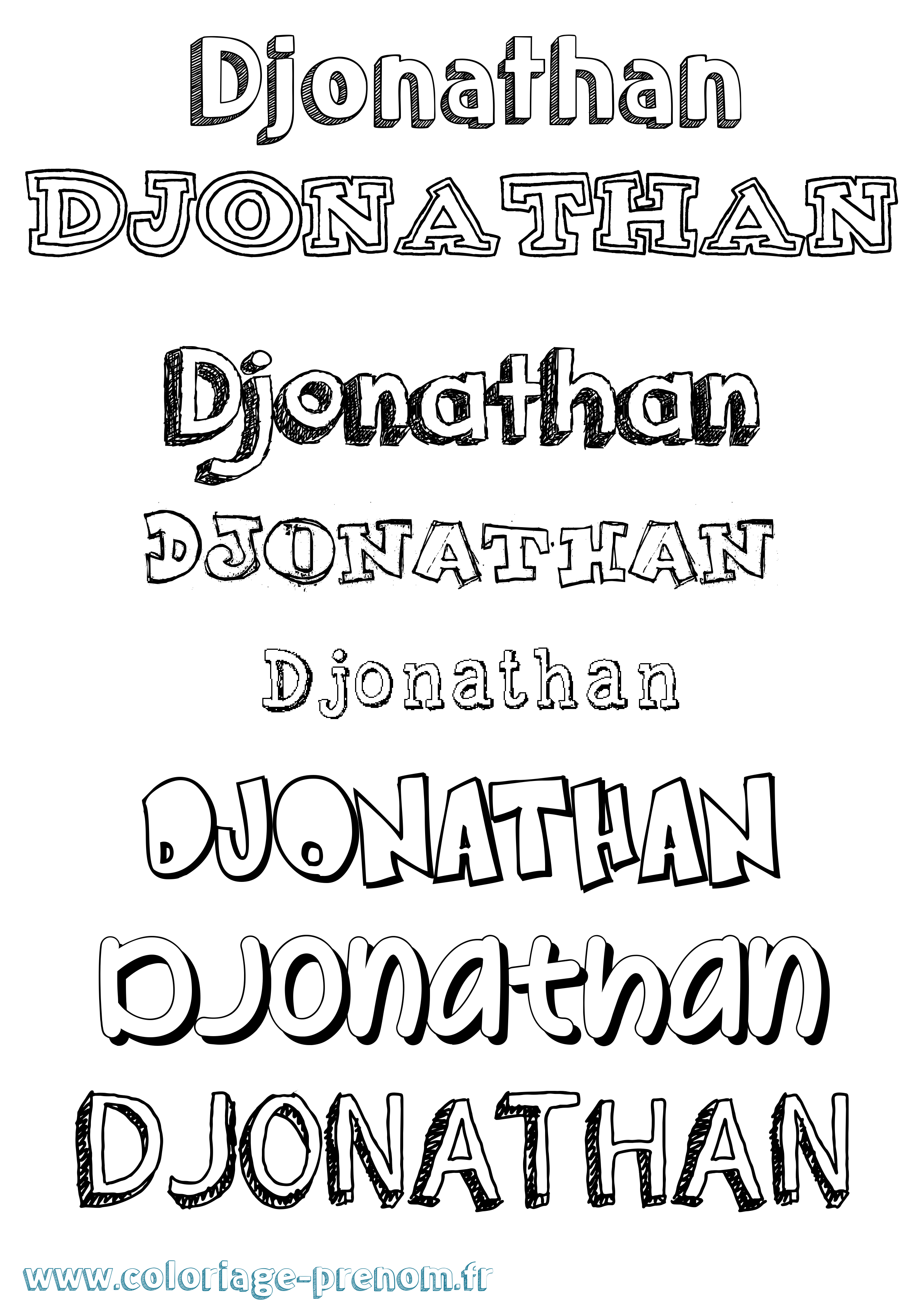 Coloriage prénom Djonathan Dessiné