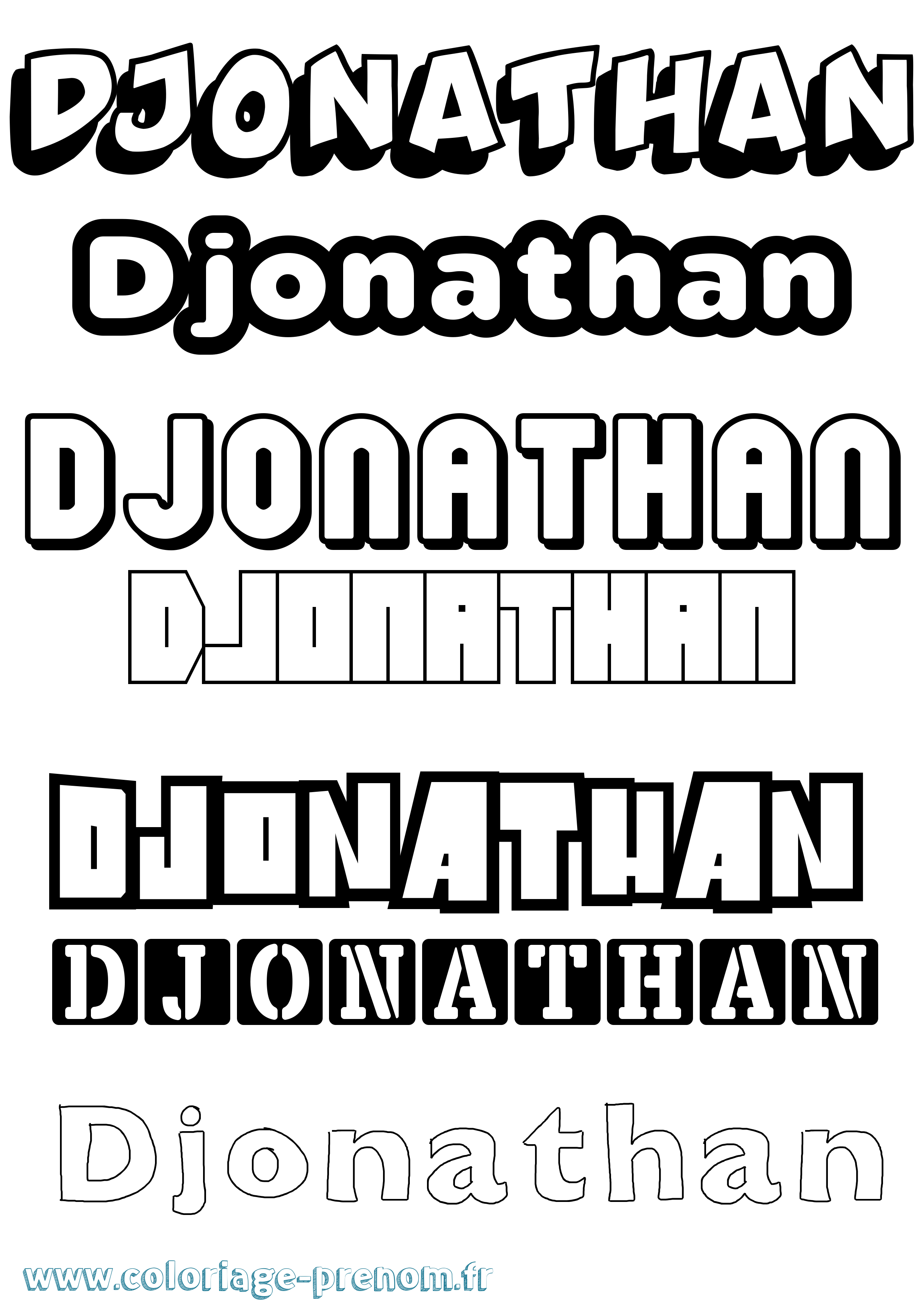 Coloriage prénom Djonathan Simple