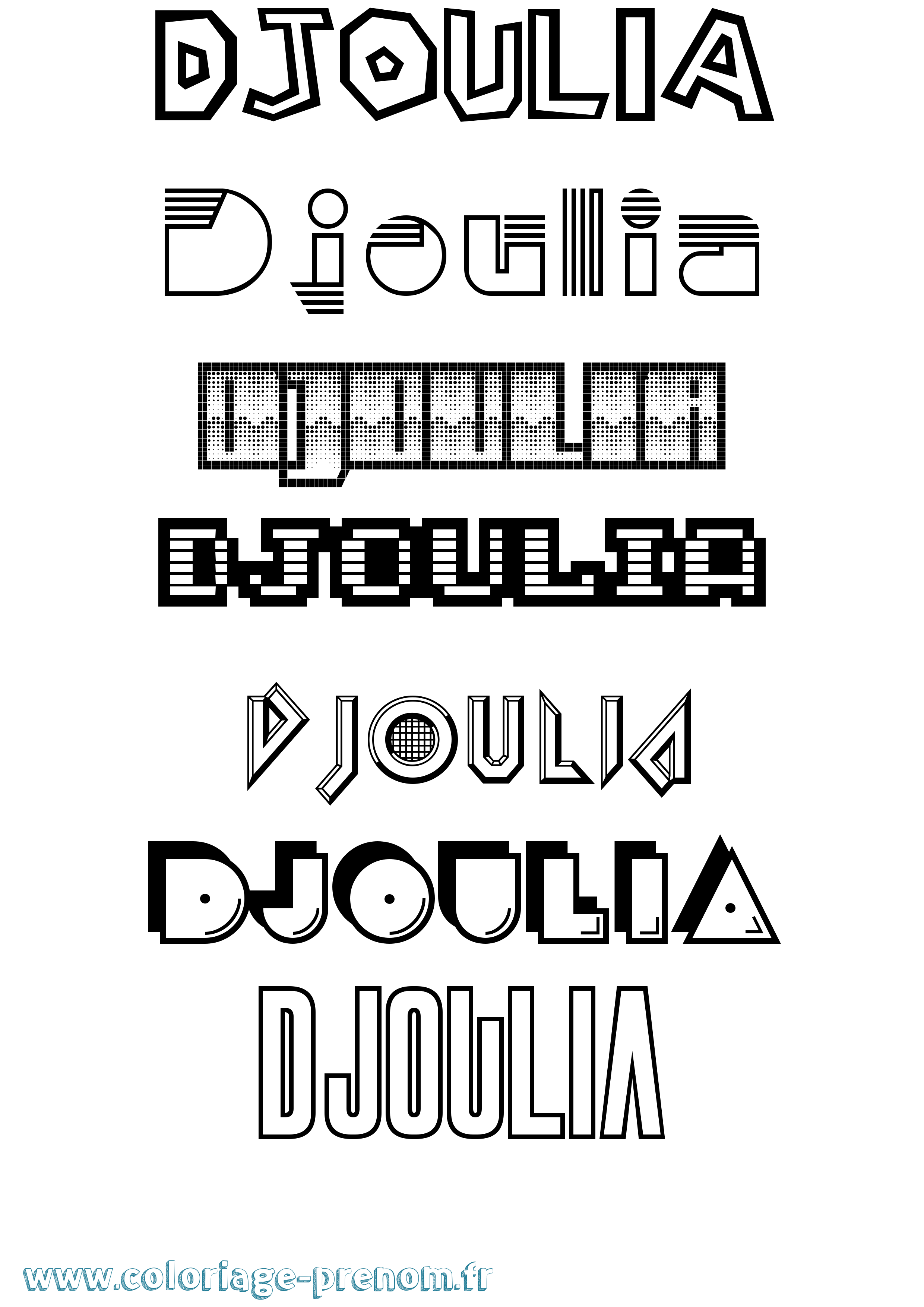 Coloriage Djoulia Jeux Vidéos Coloriage prénom Djoulia Jeux Vidéos